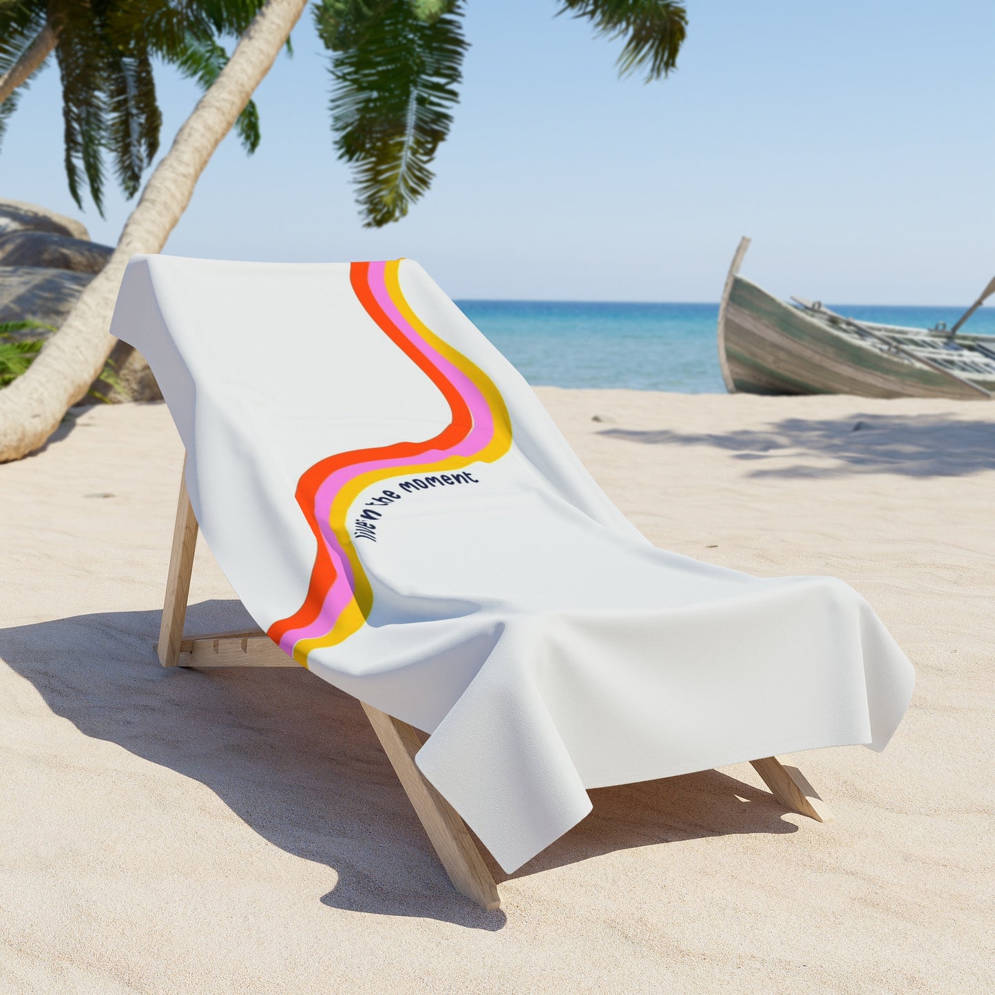 Live in the Moment Beach Towel - Stylish Summer Essential, Poolside Accessory