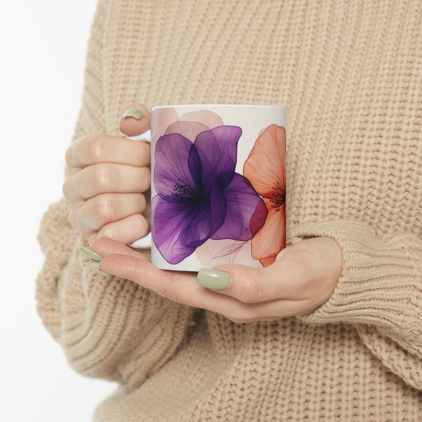 Floral Ceramic Mug, Coffee Mug, Tea Mug