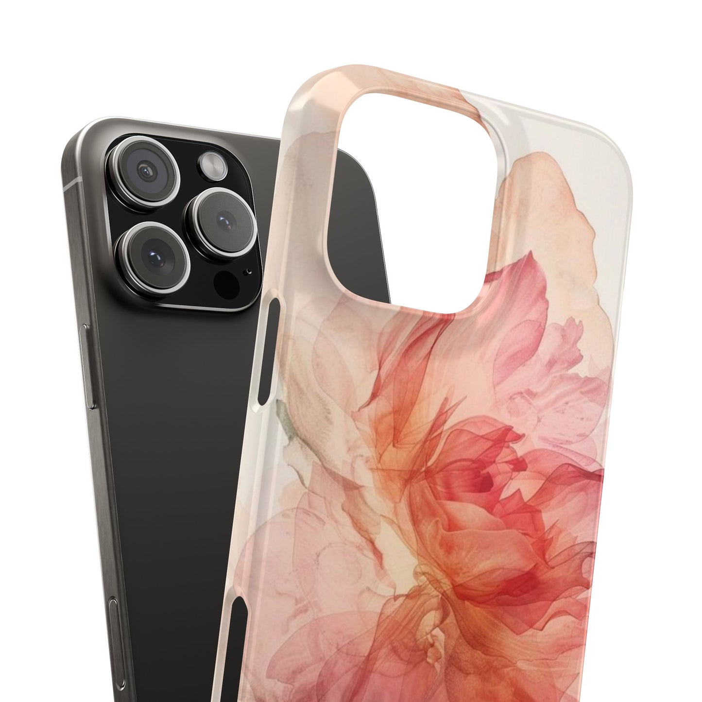 Elegant Floral Slim Phone Case, Flower Art Phone Cover, Stylish Mobile Case