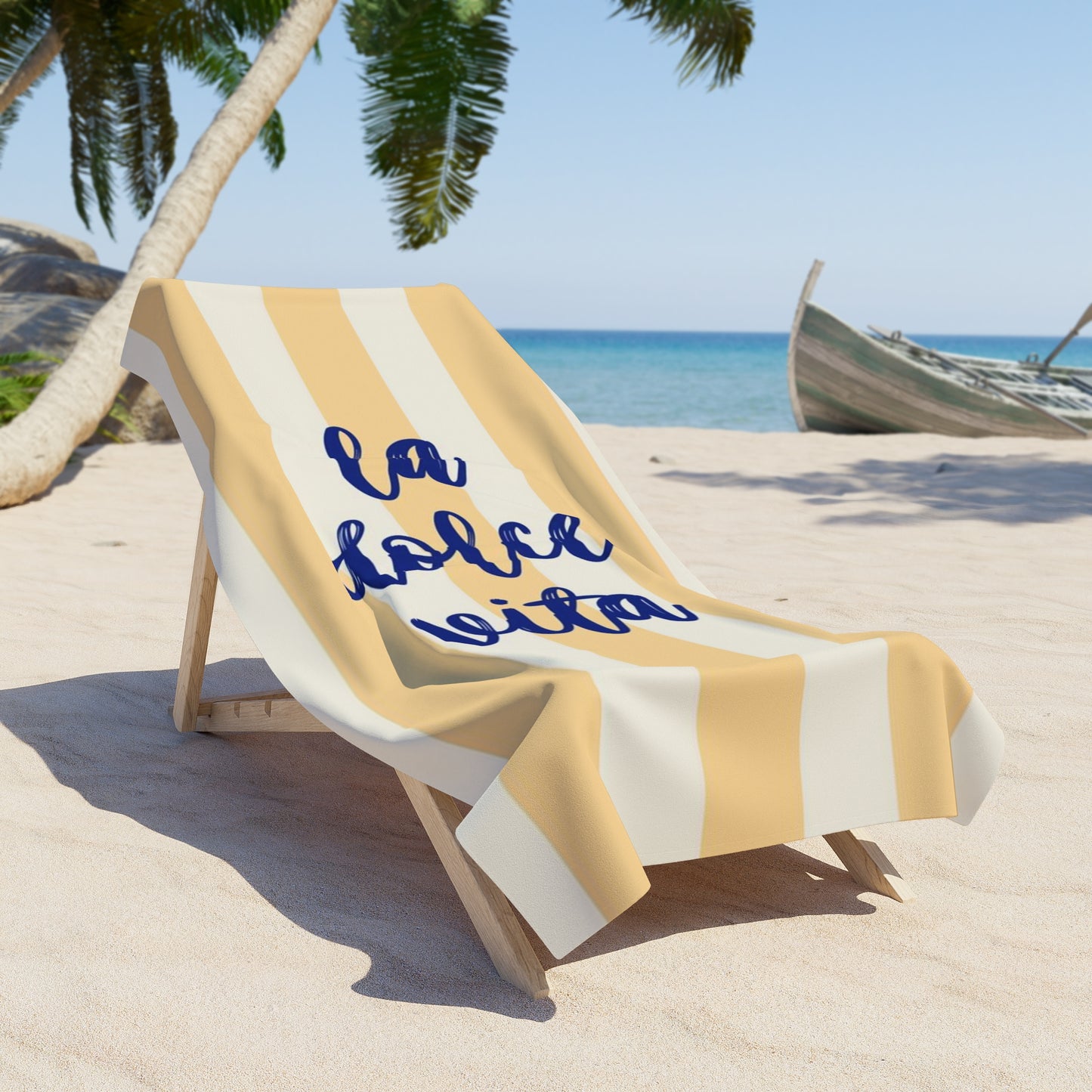 La Dolce Vita Beach Towel - Stylish Summer Essential, Poolside Accessory