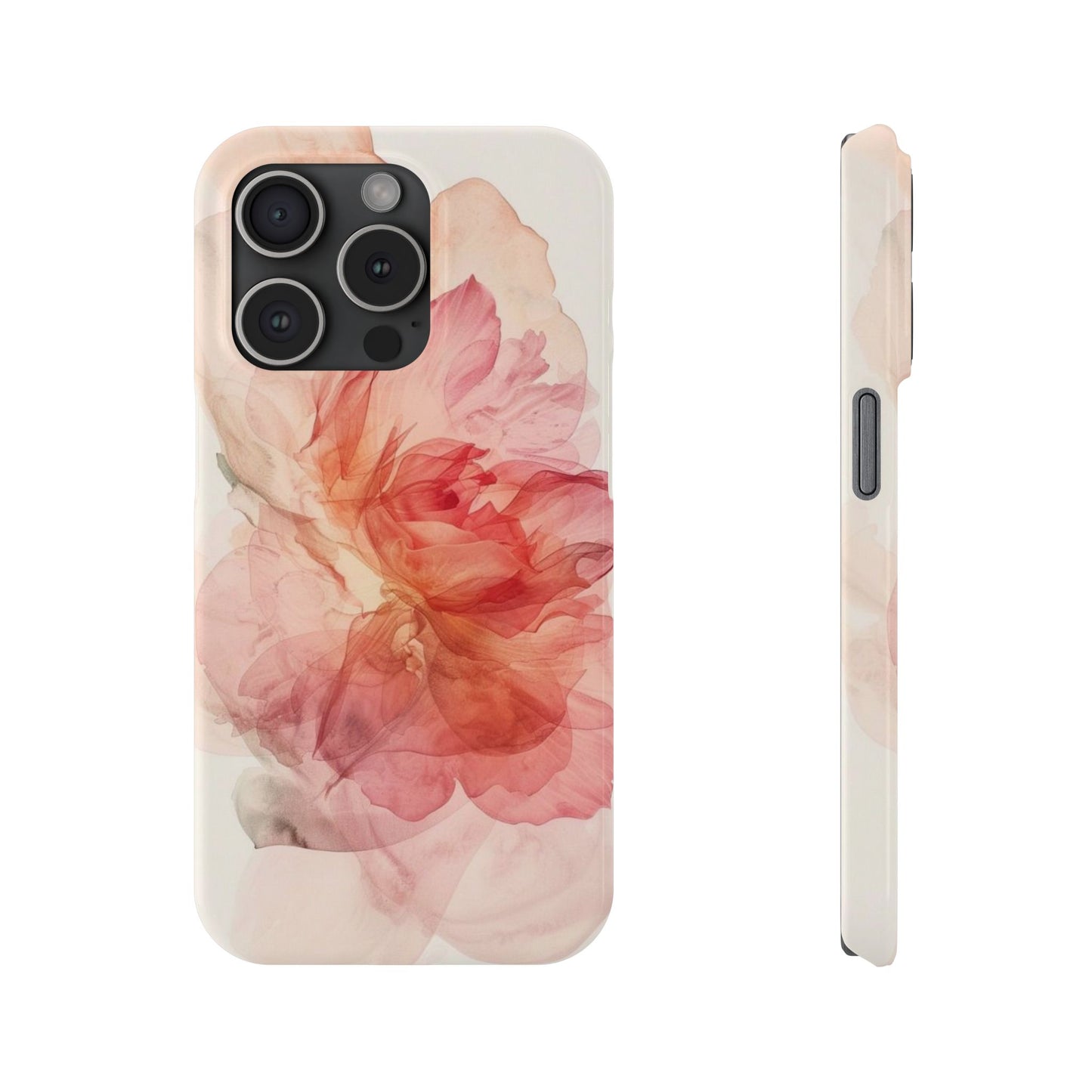 Elegant Floral Slim Phone Case, Flower Art Phone Cover, Stylish Mobile Case