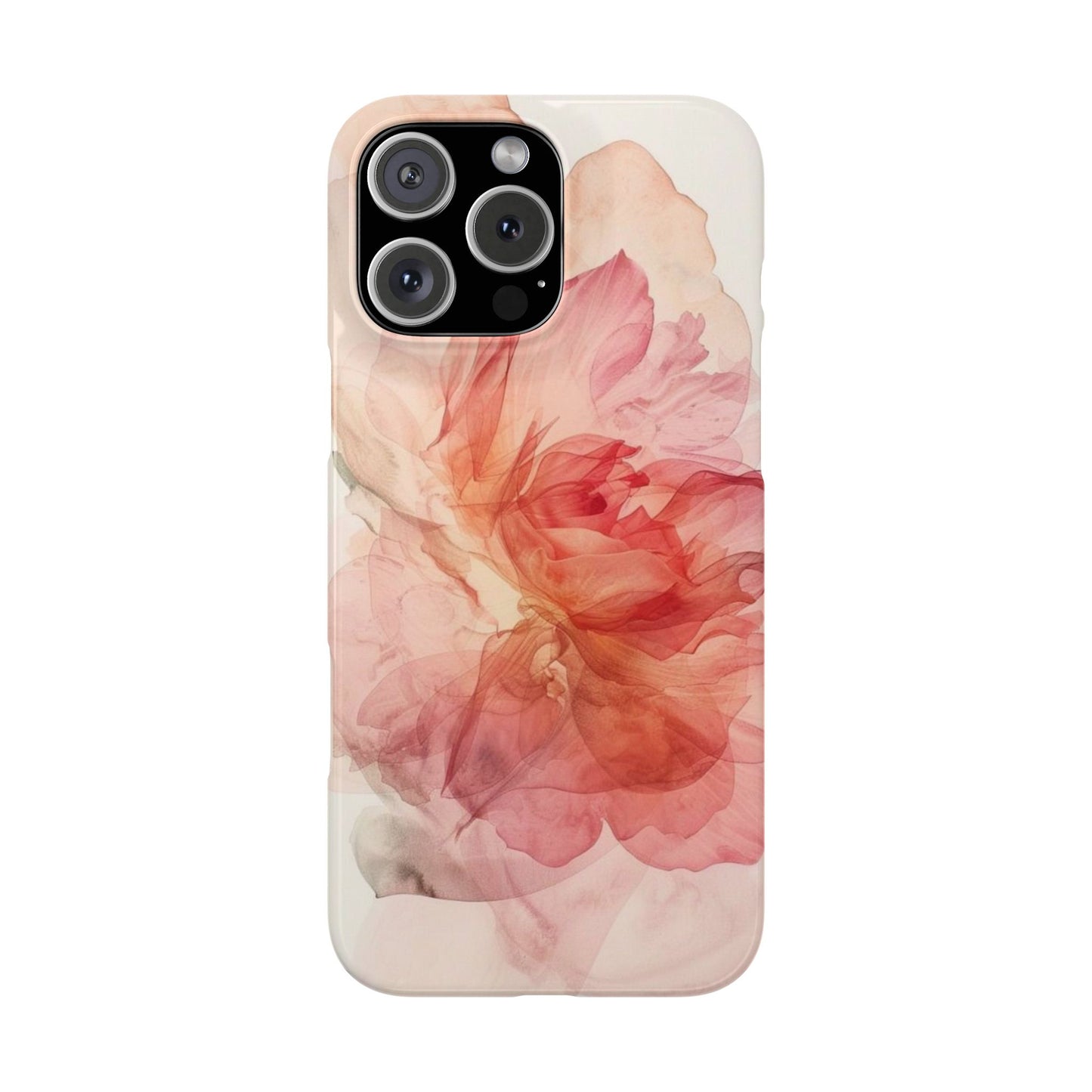 Elegant Floral Slim Phone Case, Flower Art Phone Cover, Stylish Mobile Case