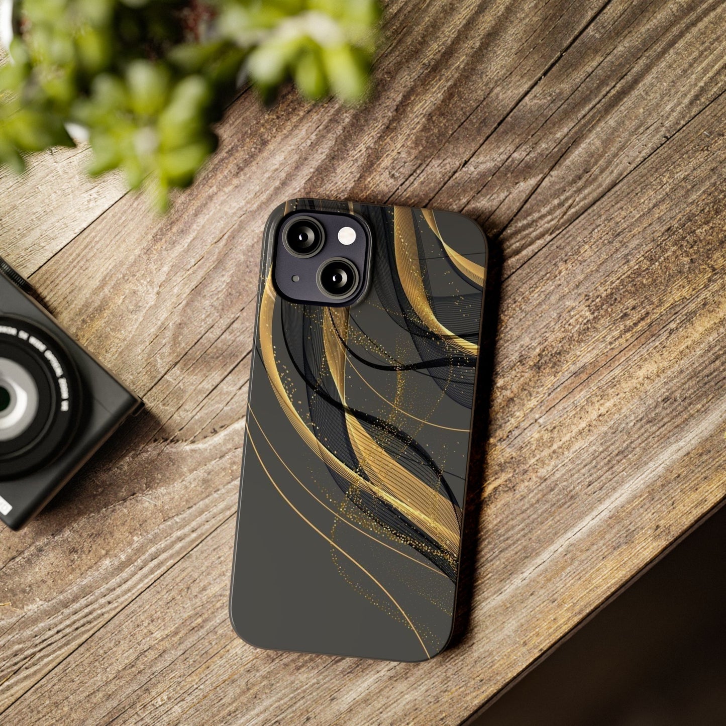 Elegant Abstract Gold Phone Case, Stylish Phone Cover, Slim Case
