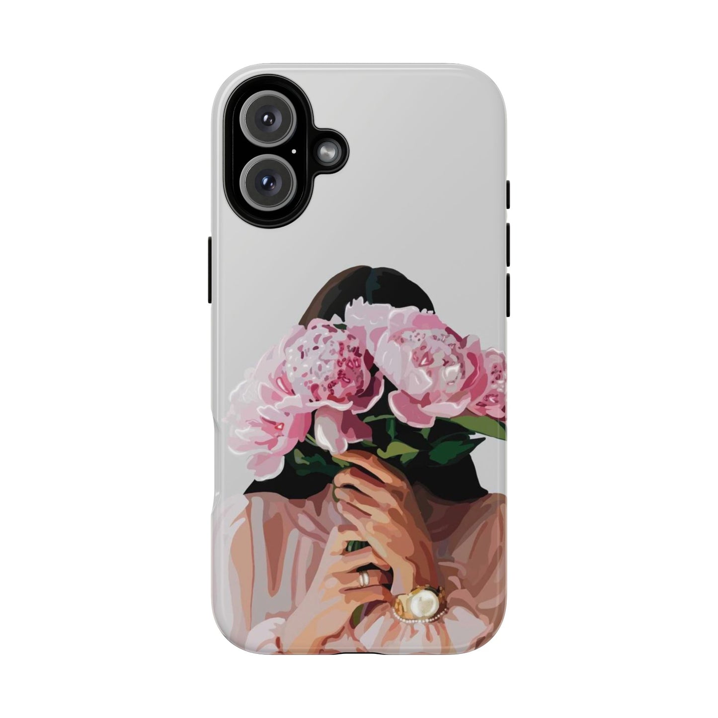 Artistic Phone Case with Floral Design, Durable Phone Cover