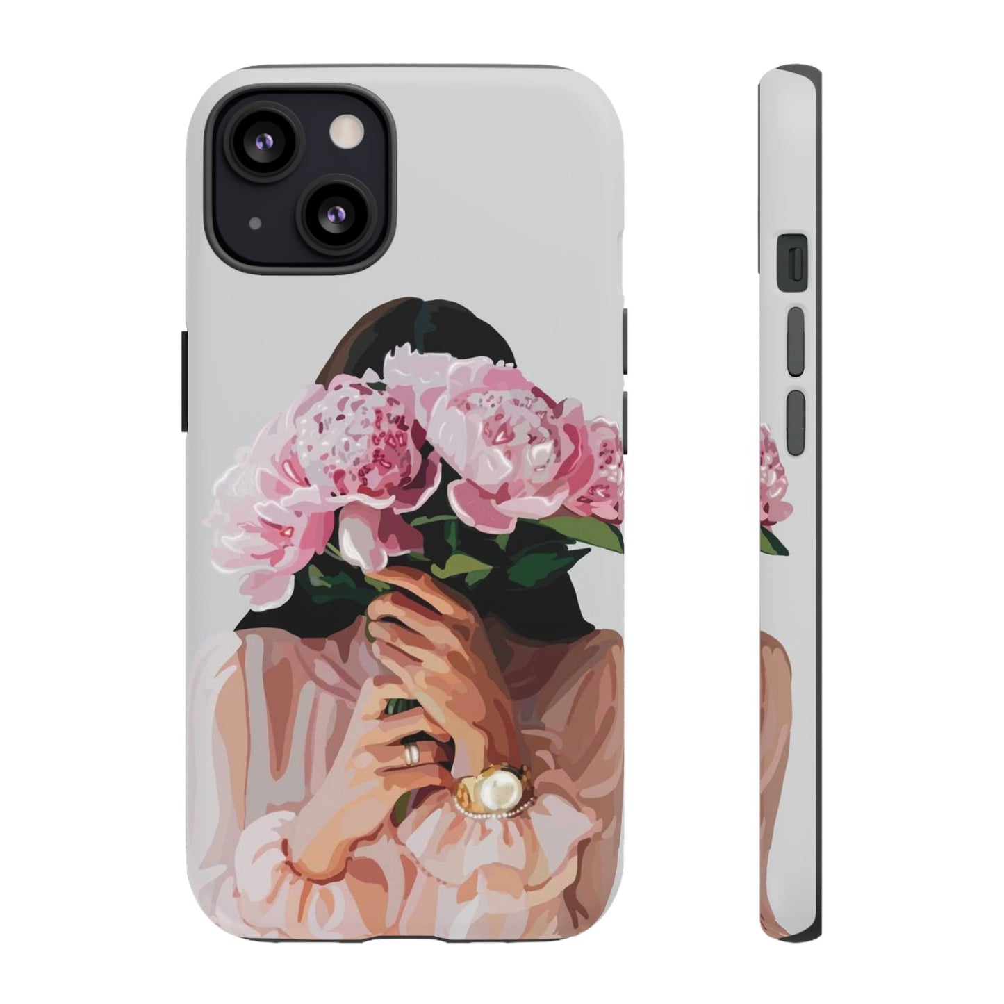 Artistic Phone Case with Floral Design, Durable Phone Cover