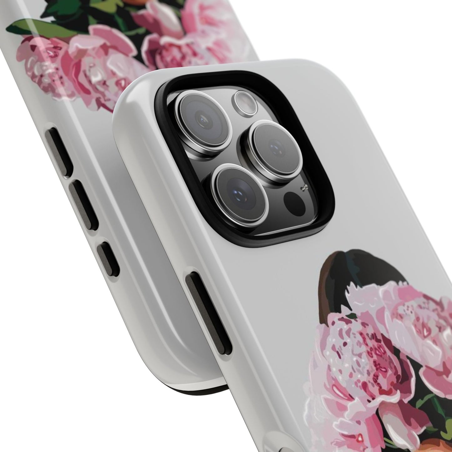 Artistic Phone Case with Floral Design, Durable Phone Cover