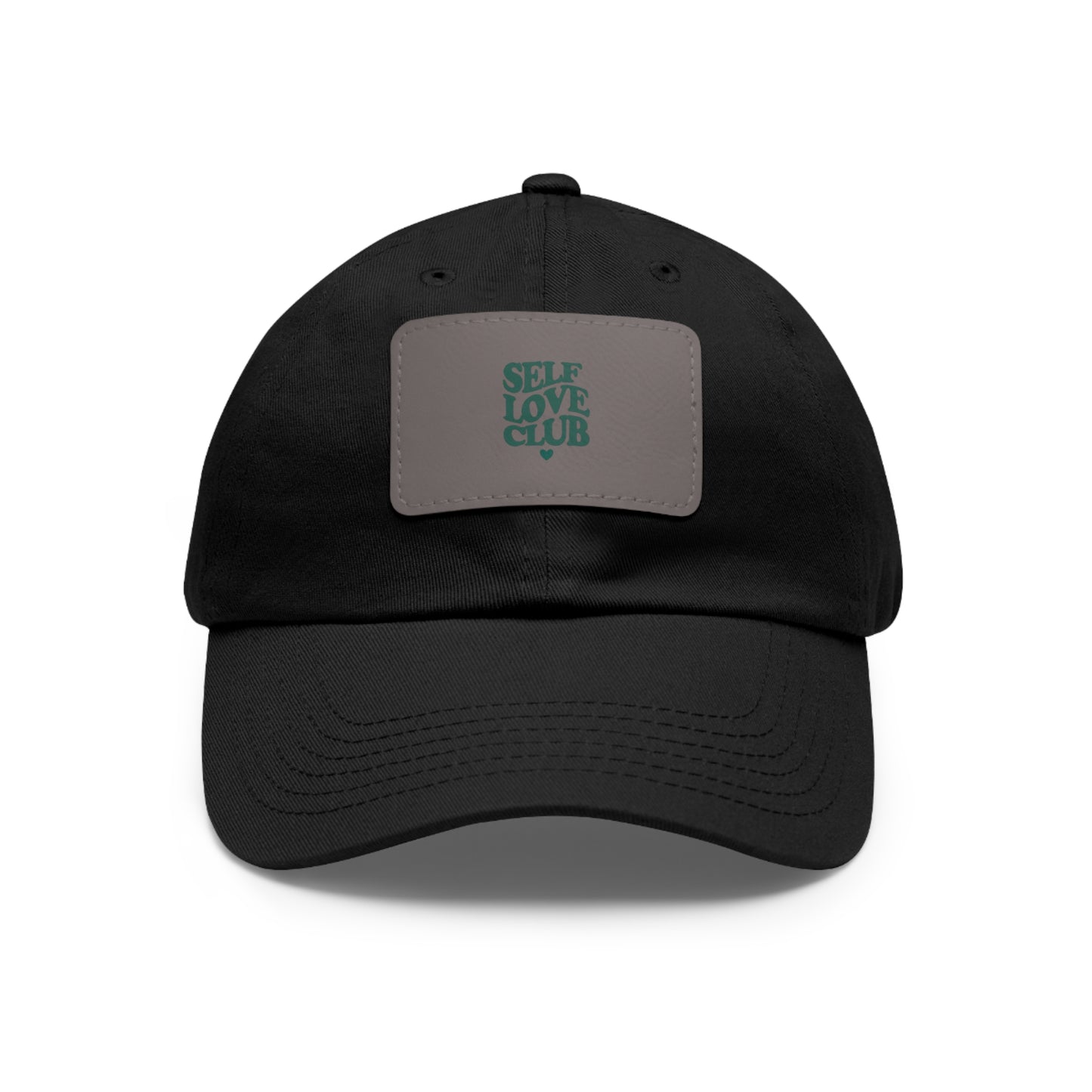 Self Love Club Dad Hat - Black with Leather Patch