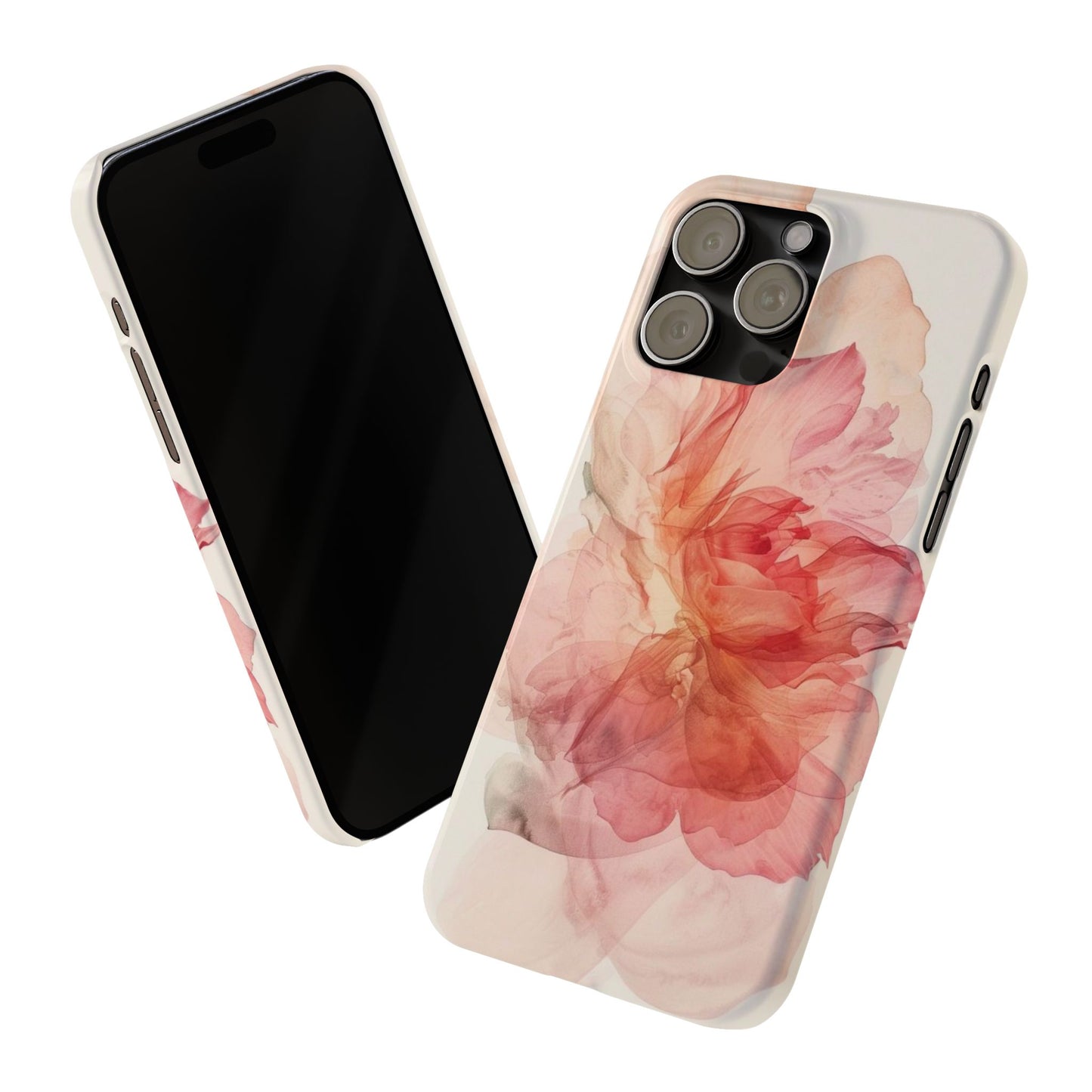 Elegant Floral Slim Phone Case, Flower Art Phone Cover, Stylish Mobile Case