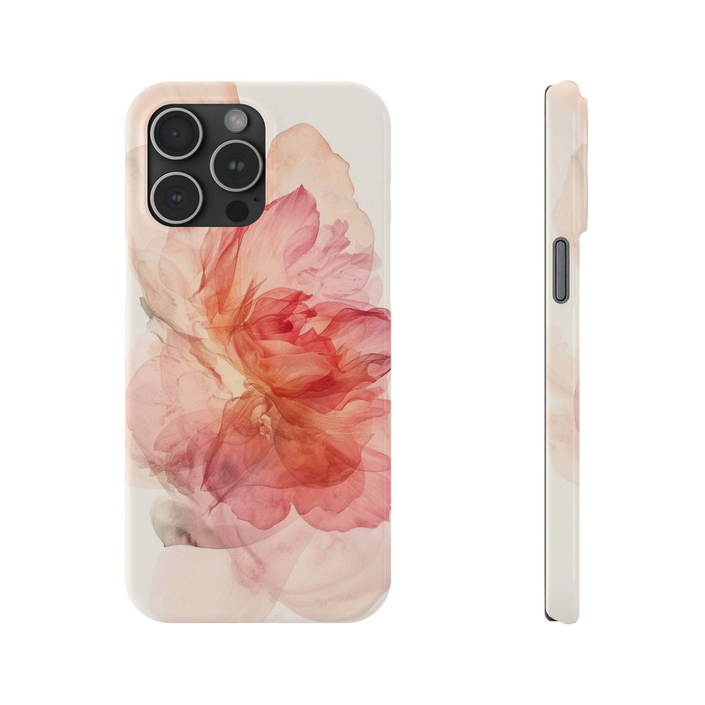 Elegant Floral Slim Phone Case, Flower Art Phone Cover, Stylish Mobile Case