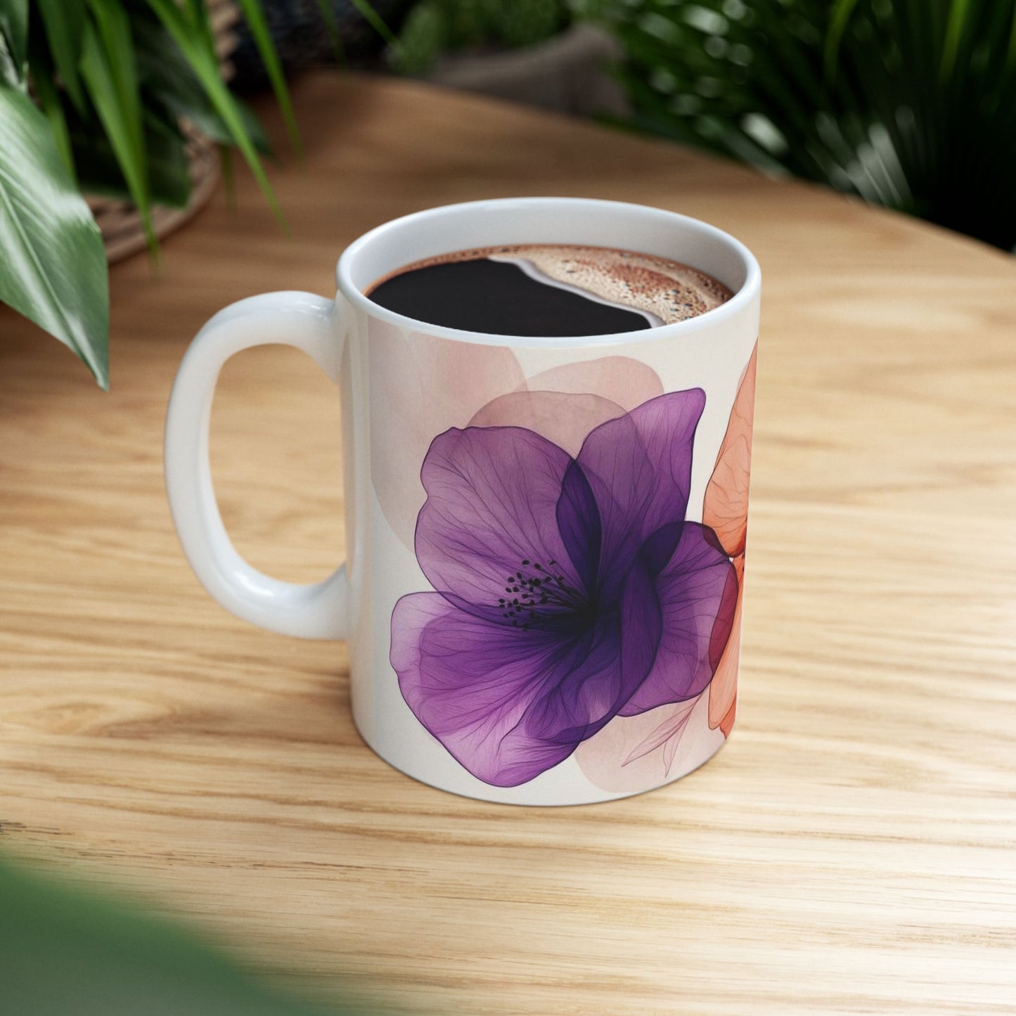 Floral Ceramic Mug, Coffee Mug, Tea Mug