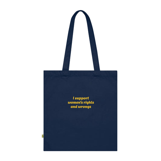 Organic Cotton Tote Bag - I Support Women's Rights, Eco-Friendly Shopping Bag