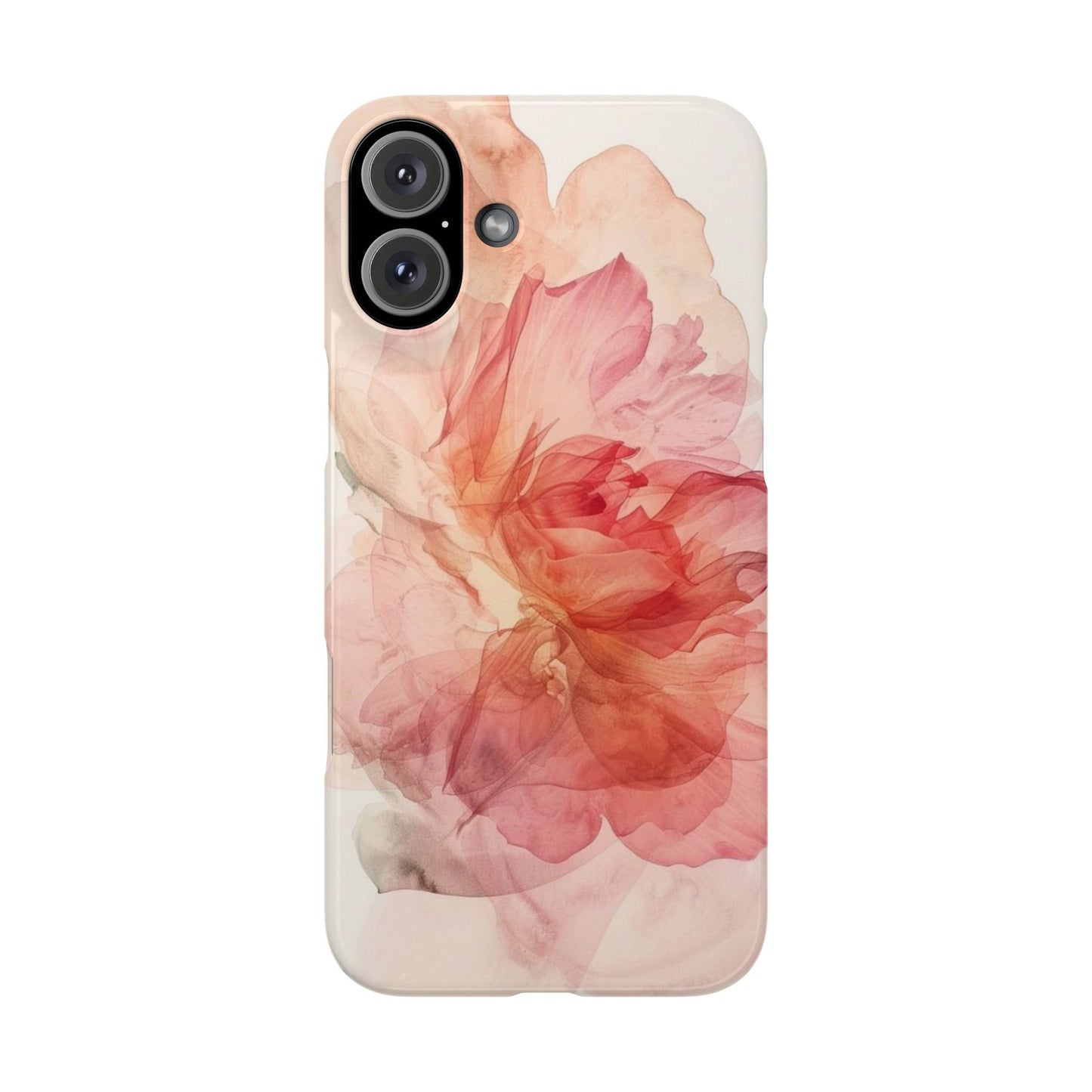 Elegant Floral Slim Phone Case, Flower Art Phone Cover, Stylish Mobile Case