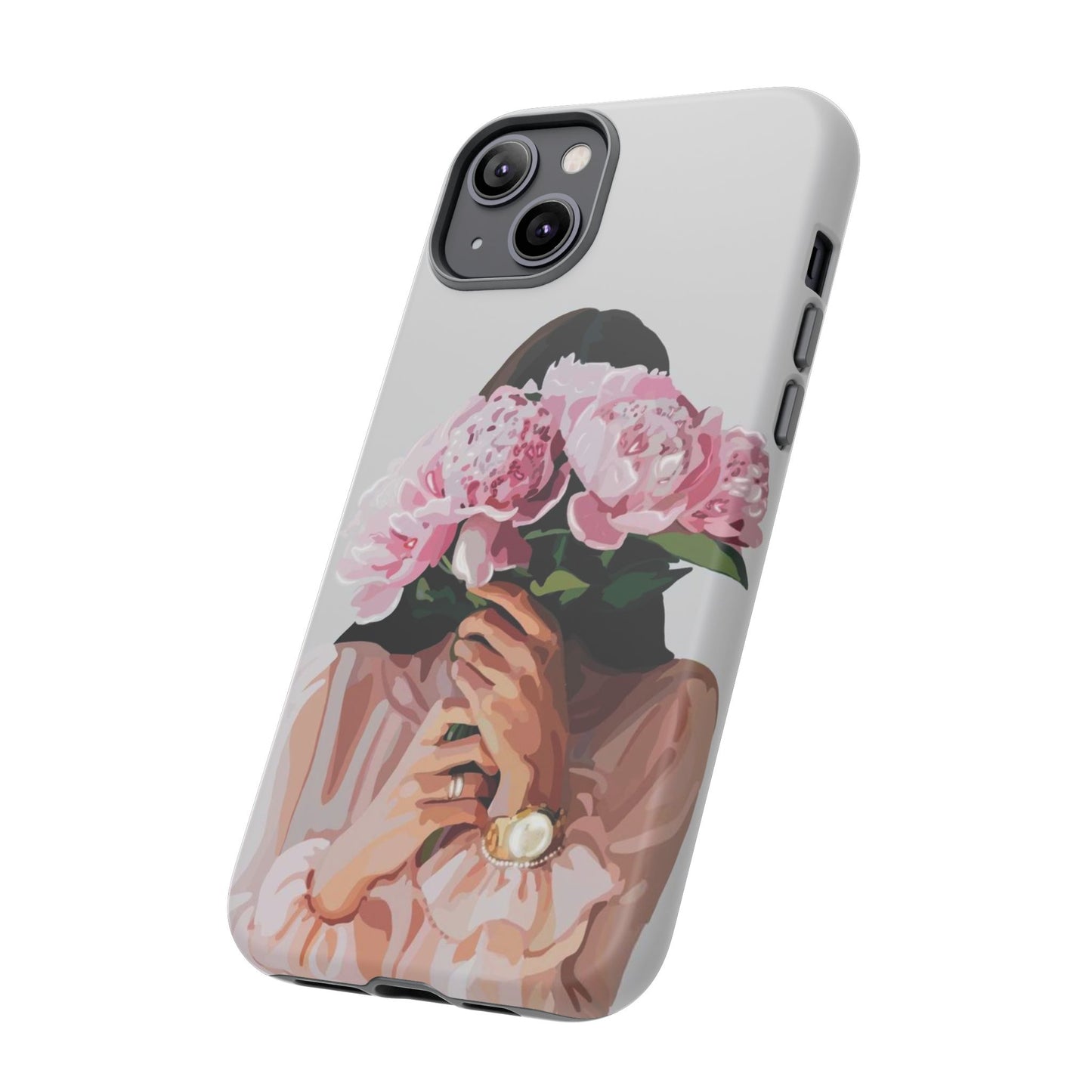 Artistic Phone Case with Floral Design, Durable Phone Cover