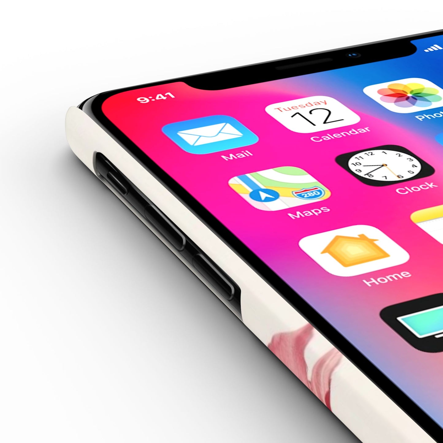 Elegant Floral Slim Phone Case, Flower Art Phone Cover, Stylish Mobile Case