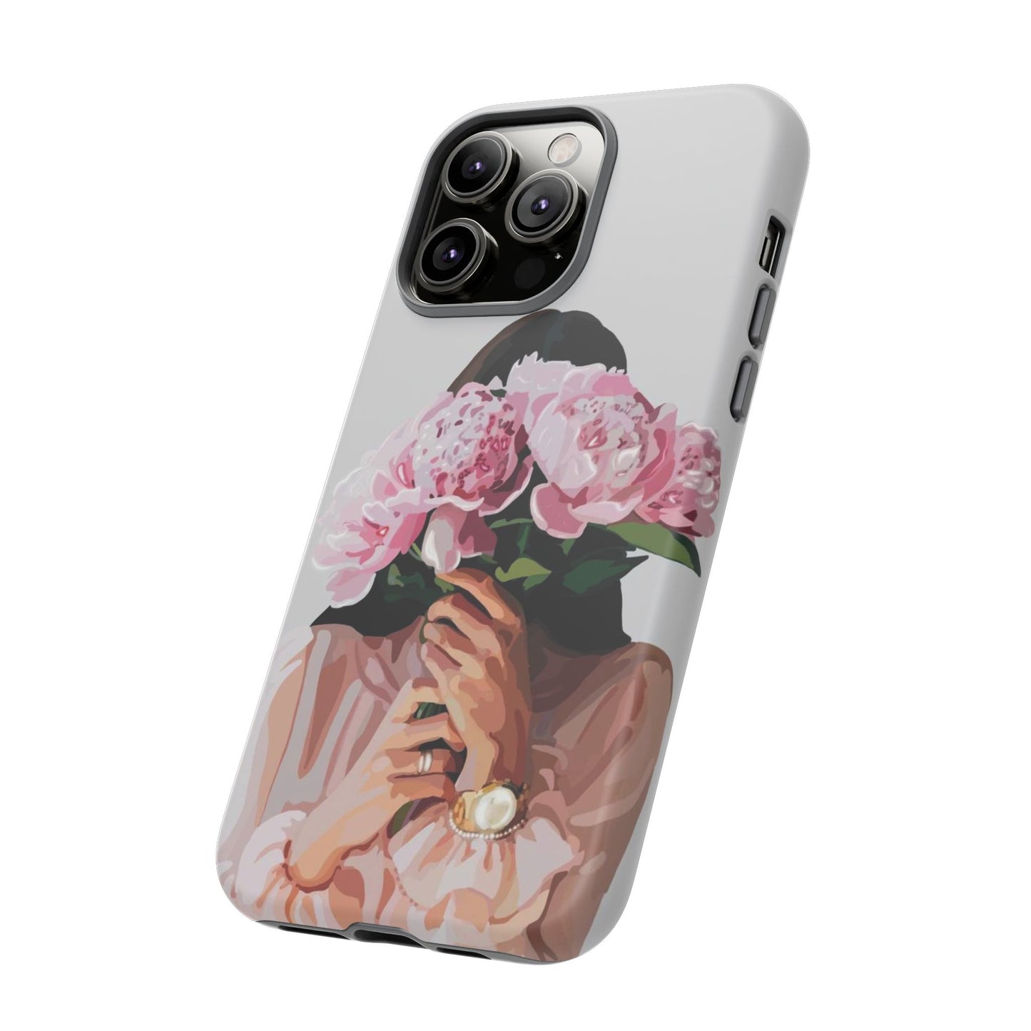 Artistic Phone Case with Floral Design, Durable Phone Cover