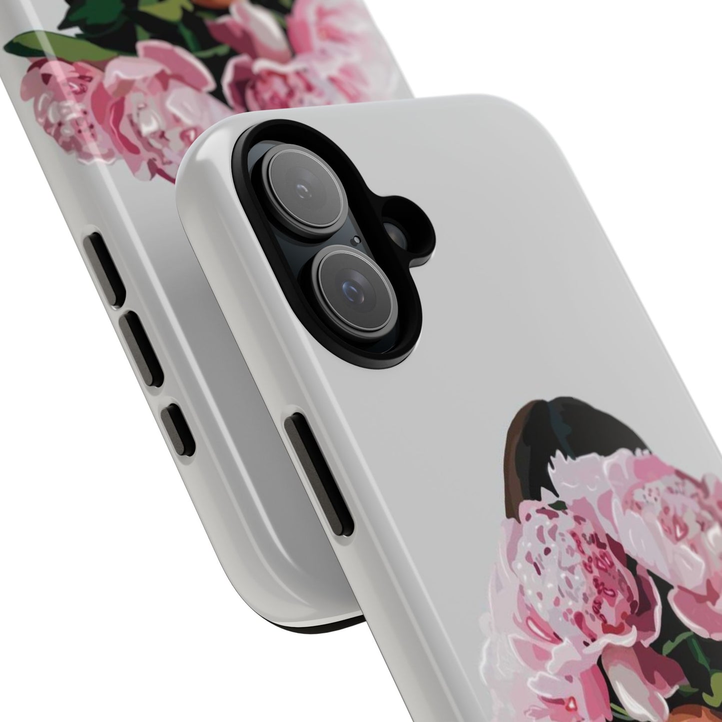 Artistic Phone Case with Floral Design, Durable Phone Cover