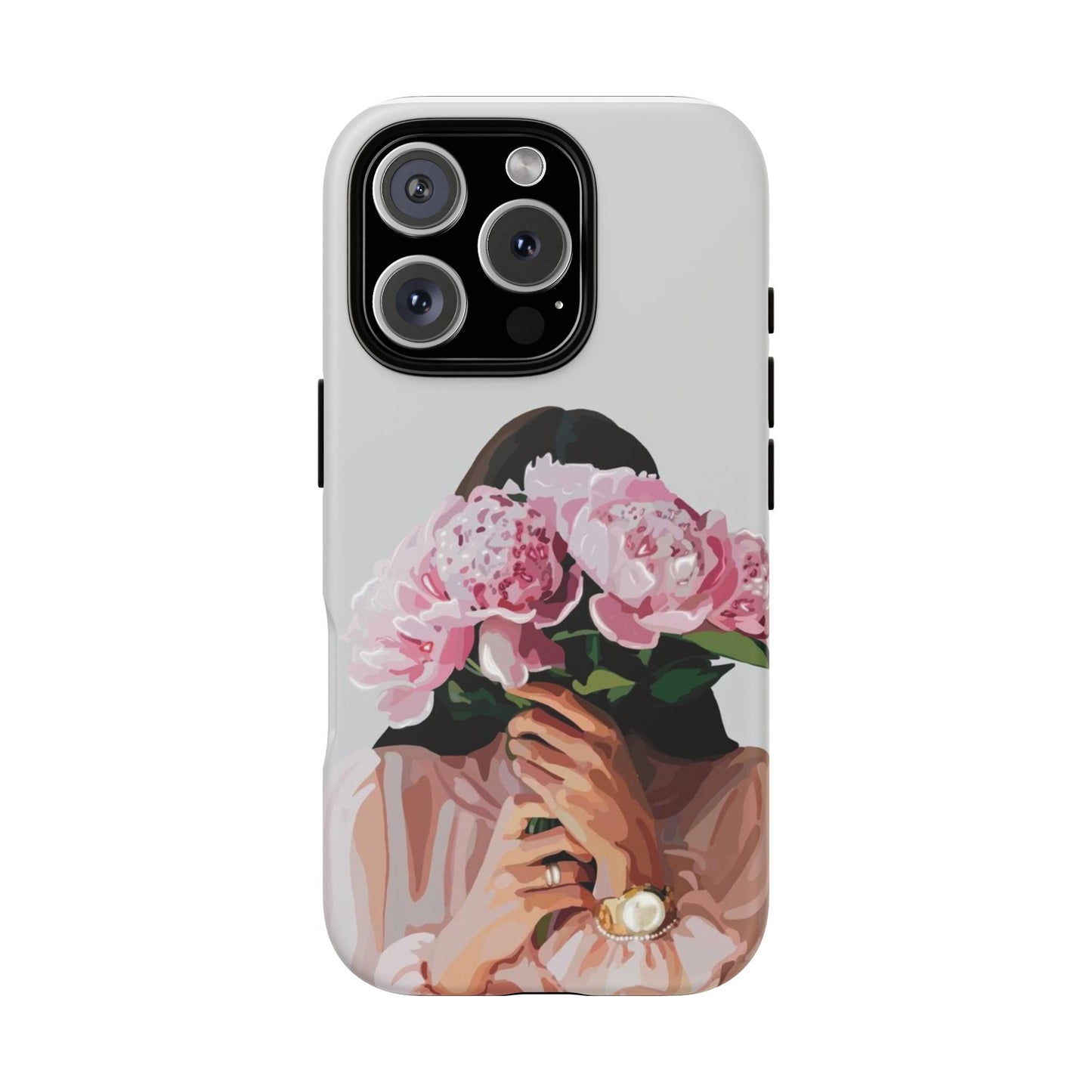 Artistic Phone Case with Floral Design, Durable Phone Cover