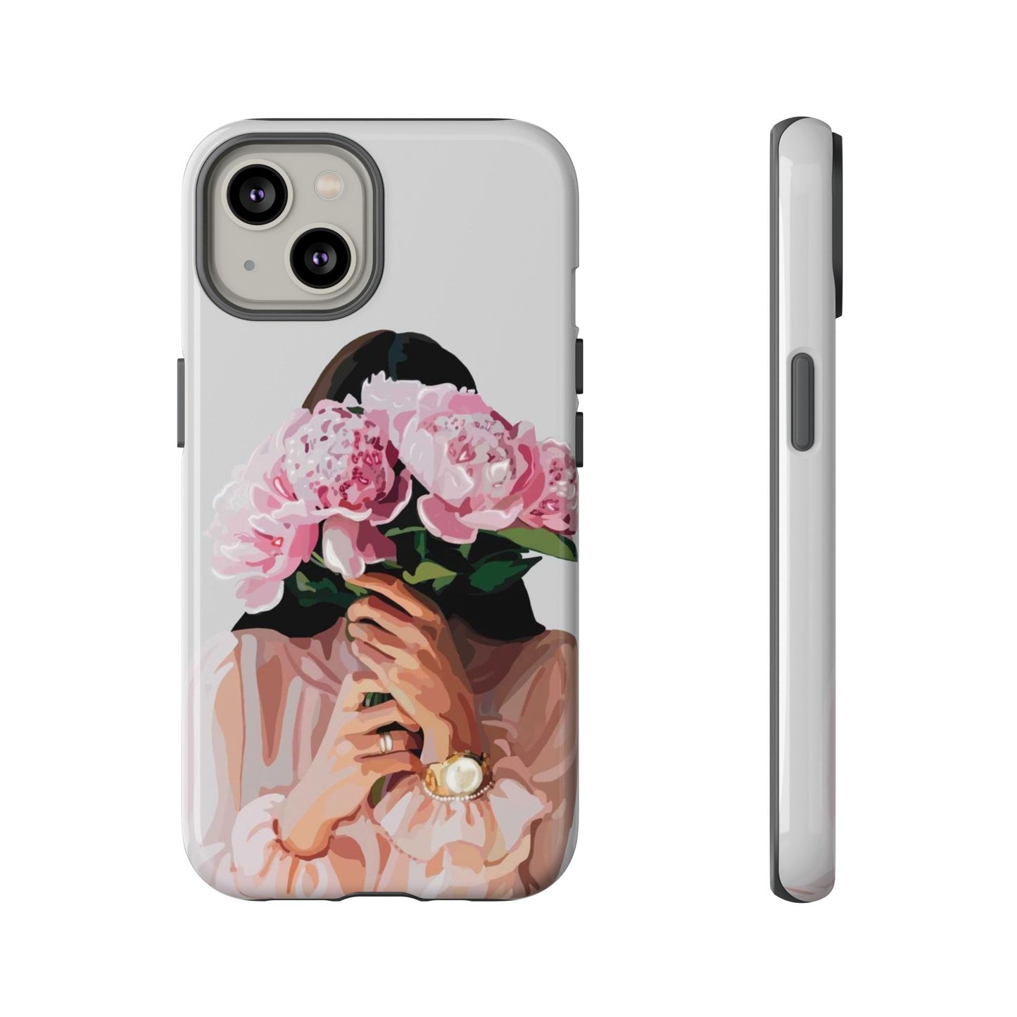 Artistic Phone Case with Floral Design, Durable Phone Cover