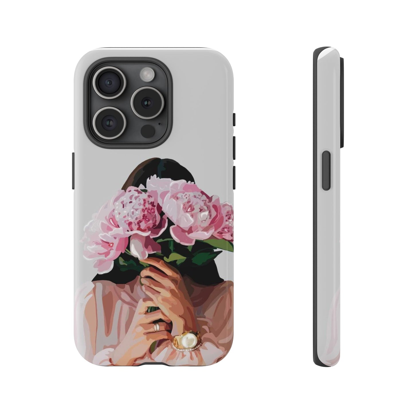 Artistic Phone Case with Floral Design, Durable Phone Cover