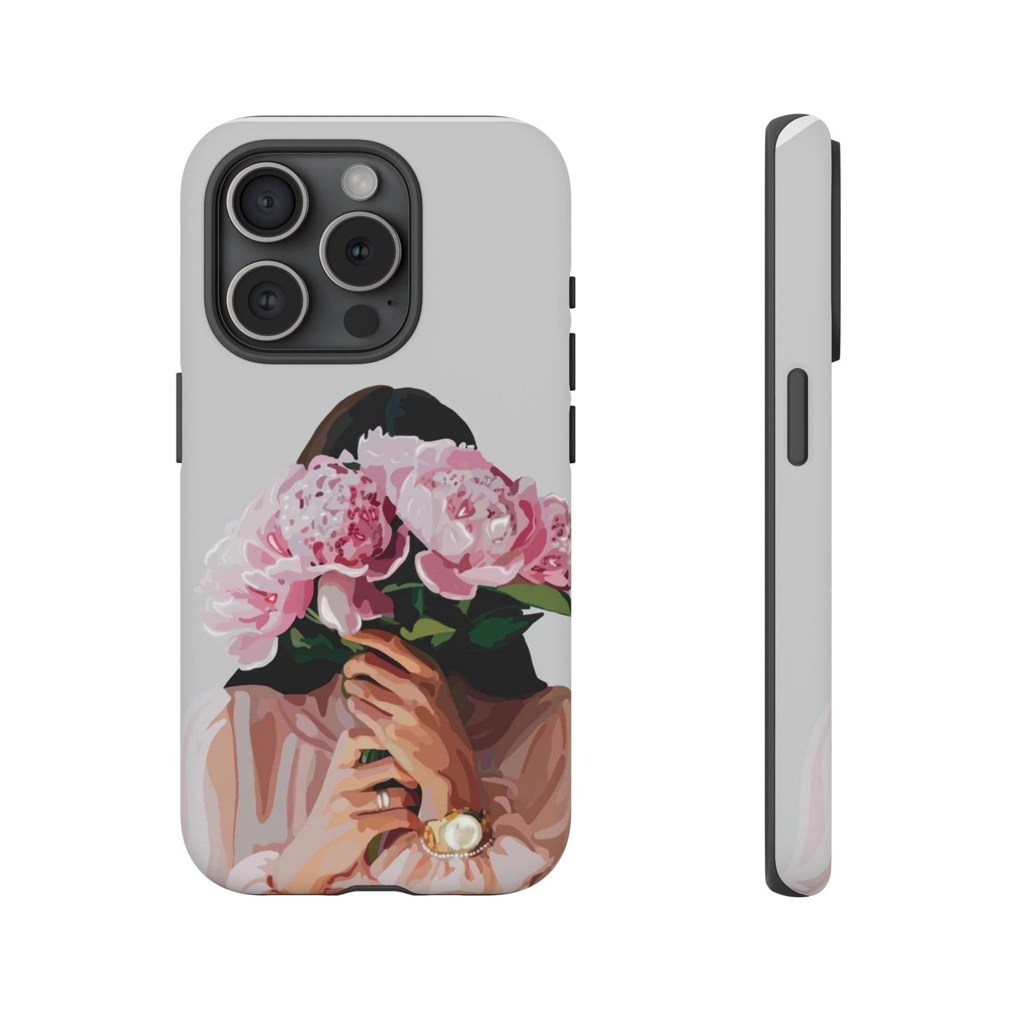 Artistic Phone Case with Floral Design, Durable Phone Cover