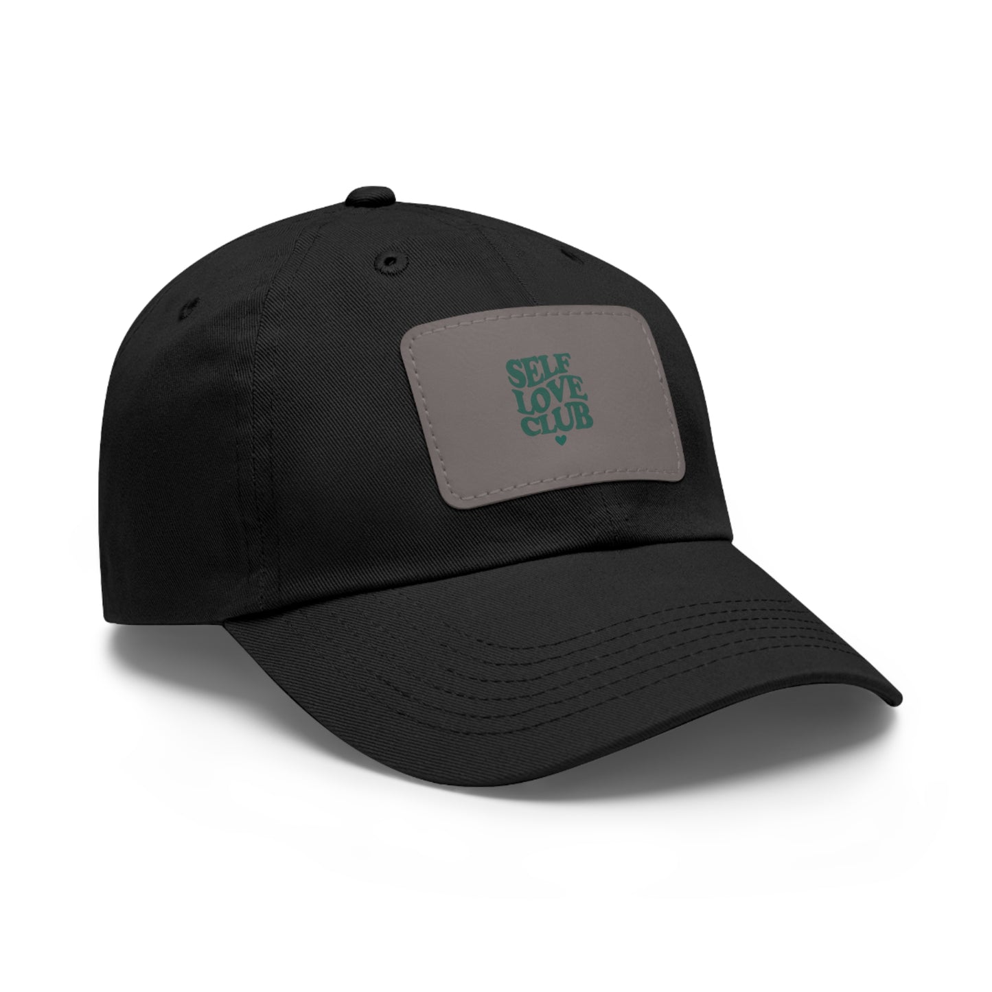 Self Love Club Dad Hat - Black with Leather Patch
