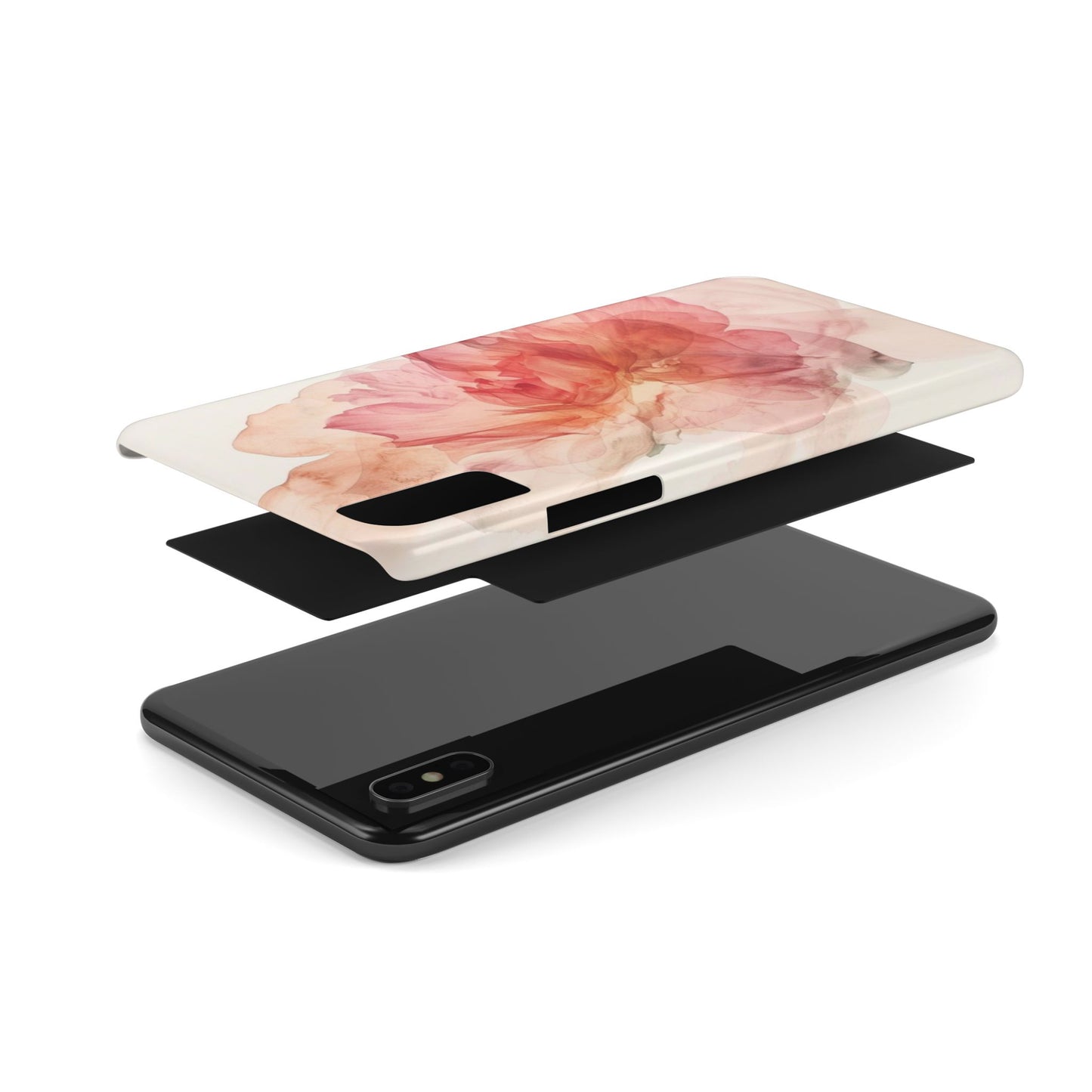 Elegant Floral Slim Phone Case, Flower Art Phone Cover, Stylish Mobile Case