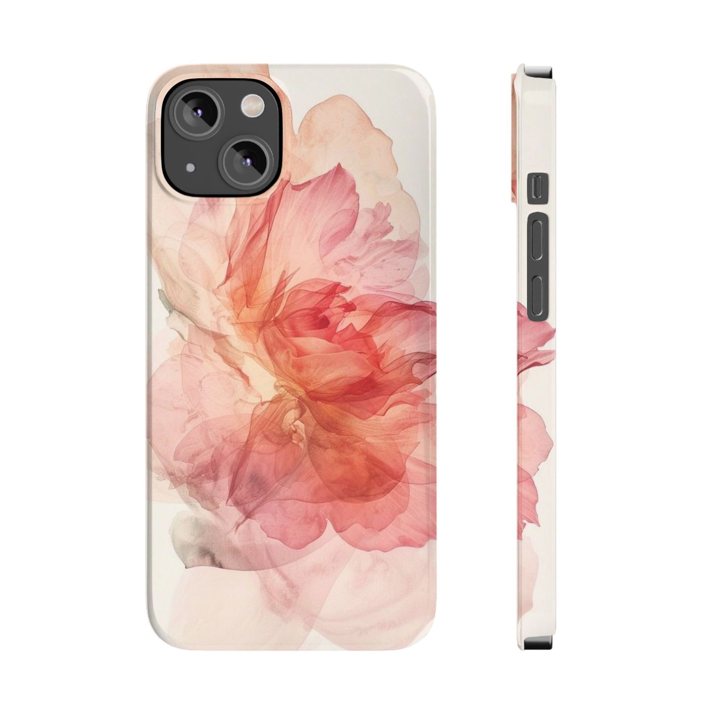 Elegant Floral Slim Phone Case, Flower Art Phone Cover, Stylish Mobile Case