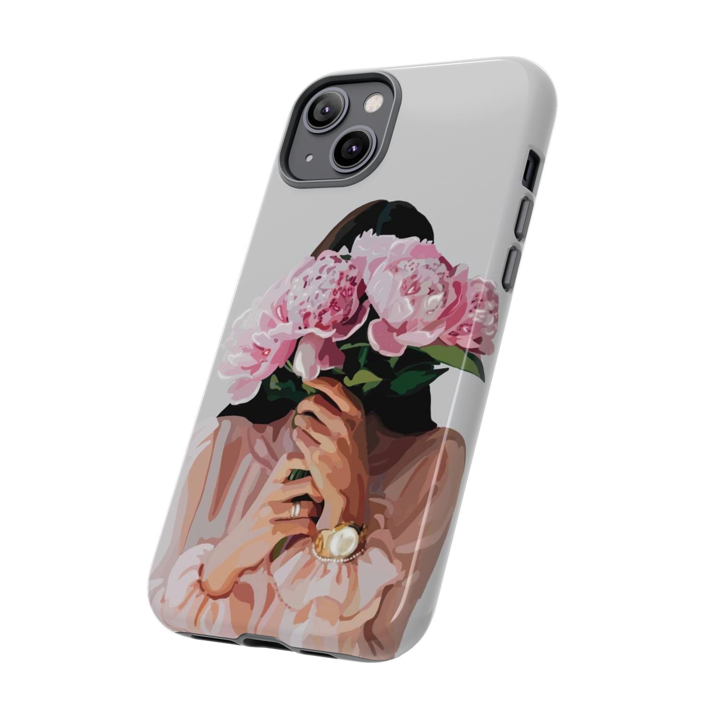 Artistic Phone Case with Floral Design, Durable Phone Cover