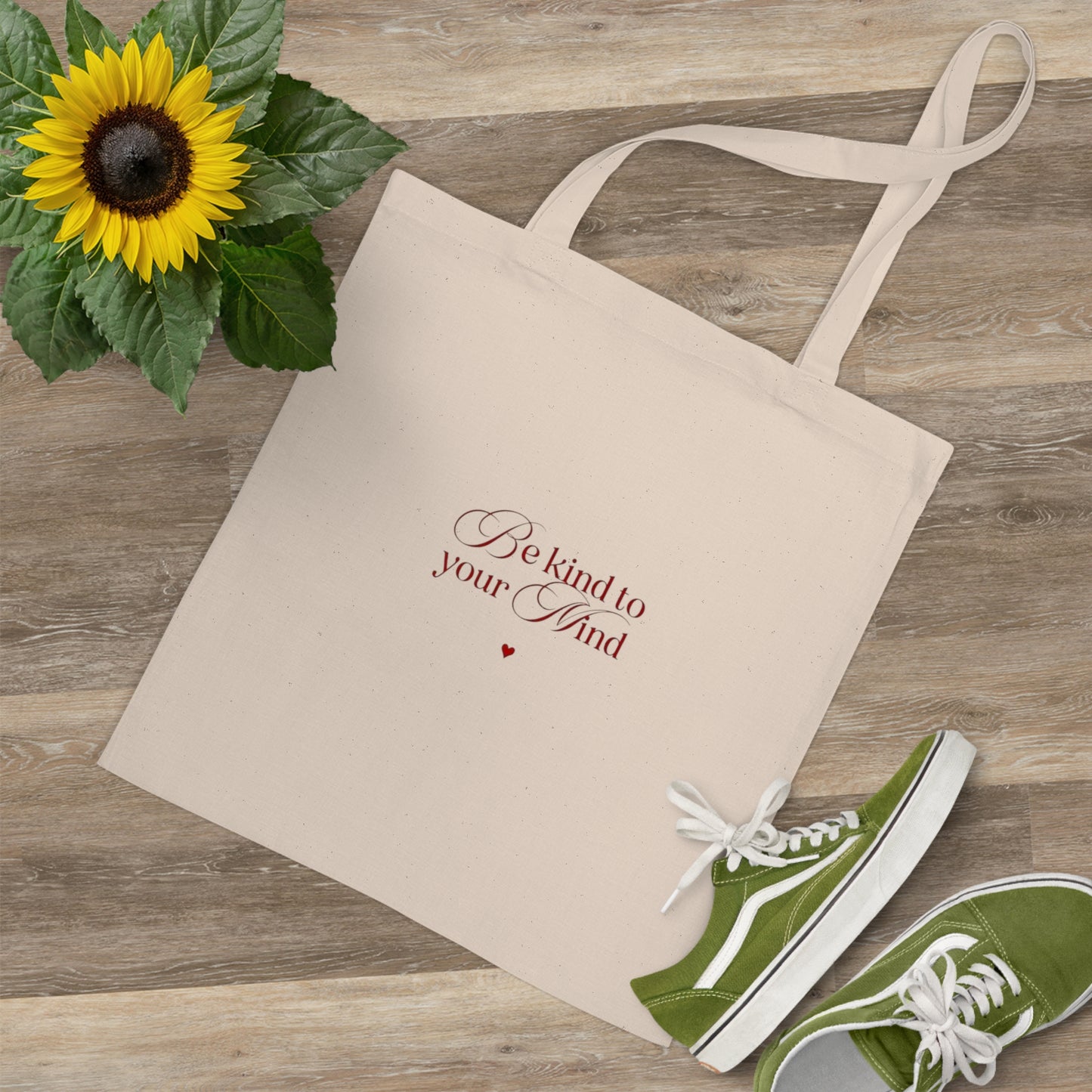 Mindful Tote Bag, Eco-Friendly Shopping Tote, Be Kind to Your Mind