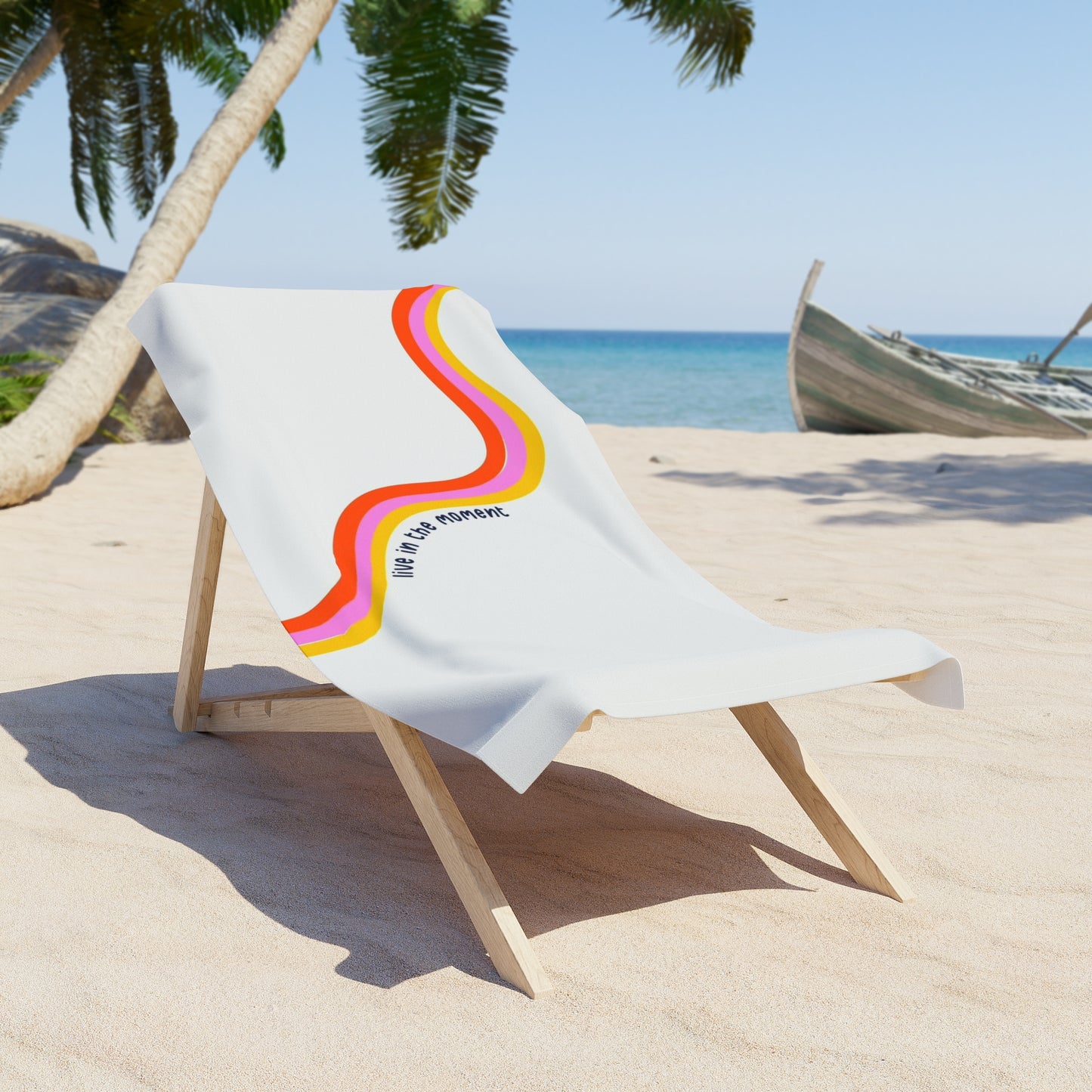 Live in the Moment Beach Towel - Stylish Summer Essential, Poolside Accessory