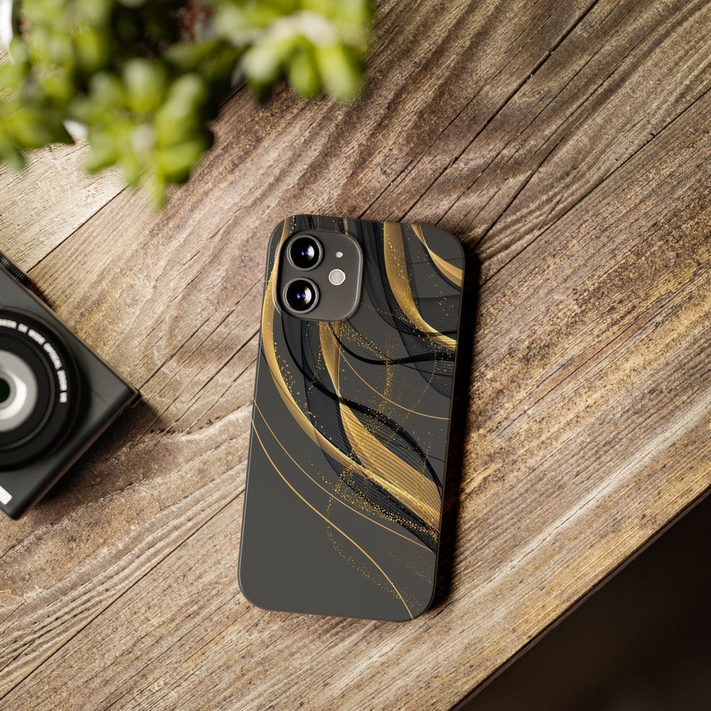 Elegant Abstract Gold Phone Case, Stylish Phone Cover, Slim Case