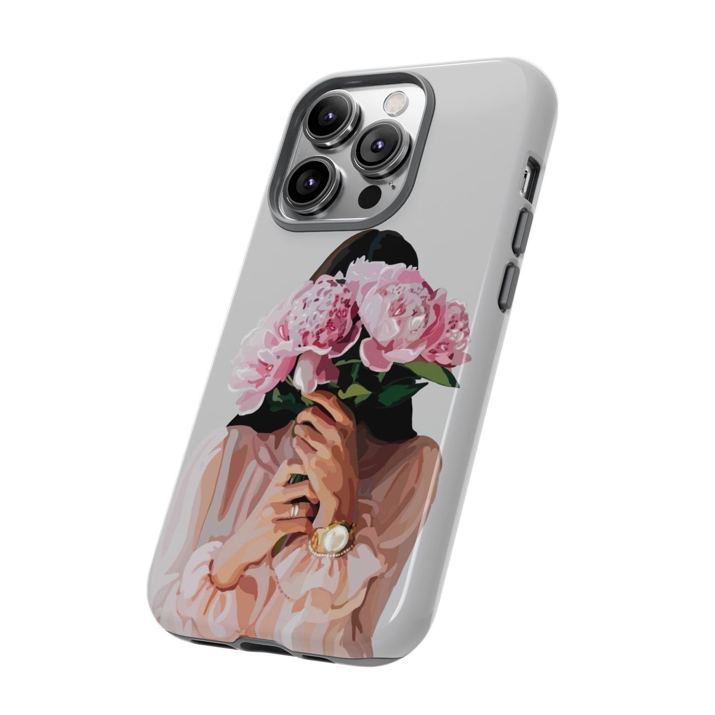 Artistic Phone Case with Floral Design, Durable Phone Cover