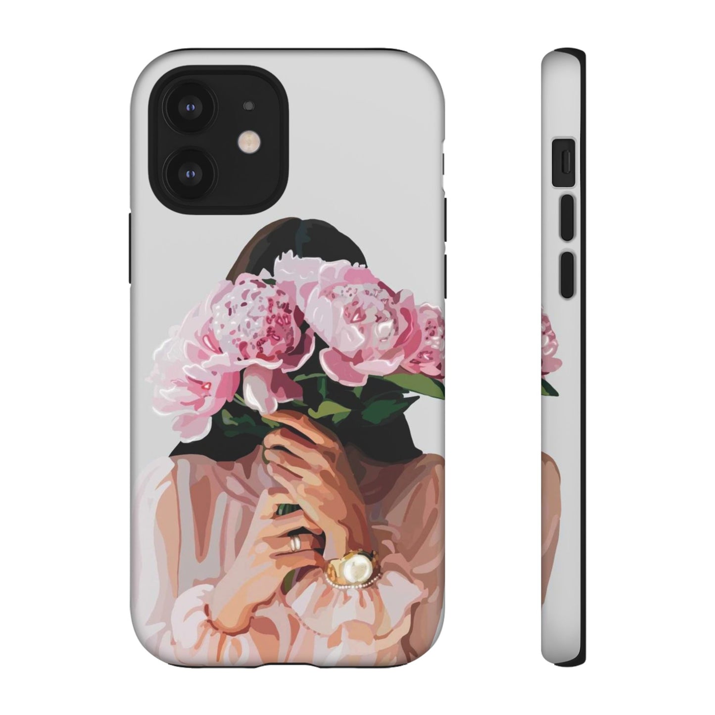 Artistic Phone Case with Floral Design, Durable Phone Cover