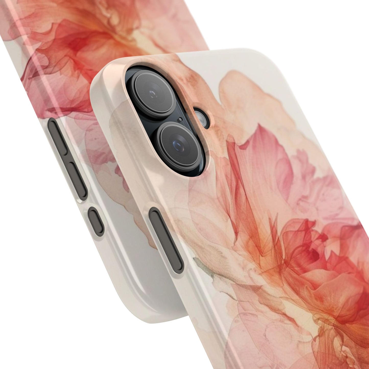 Elegant Floral Slim Phone Case, Flower Art Phone Cover, Stylish Mobile Case