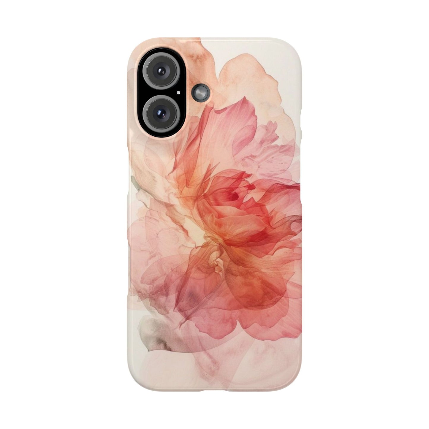 Elegant Floral Slim Phone Case, Flower Art Phone Cover, Stylish Mobile Case
