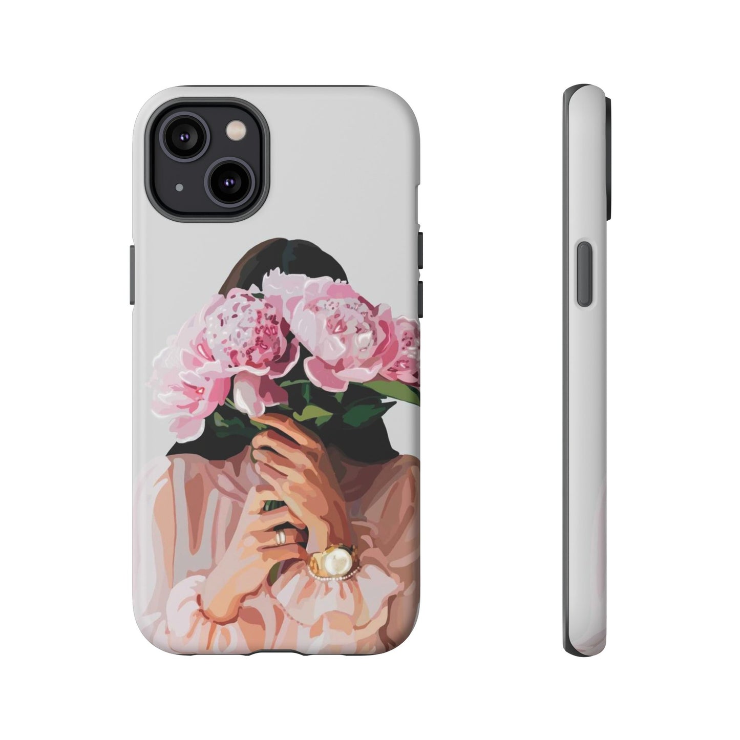 Artistic Phone Case with Floral Design, Durable Phone Cover