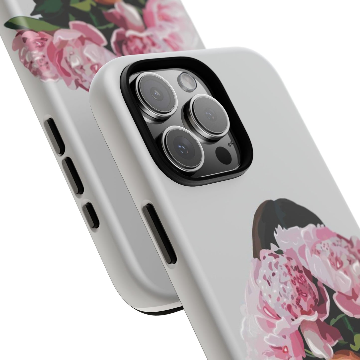 Artistic Phone Case with Floral Design, Durable Phone Cover
