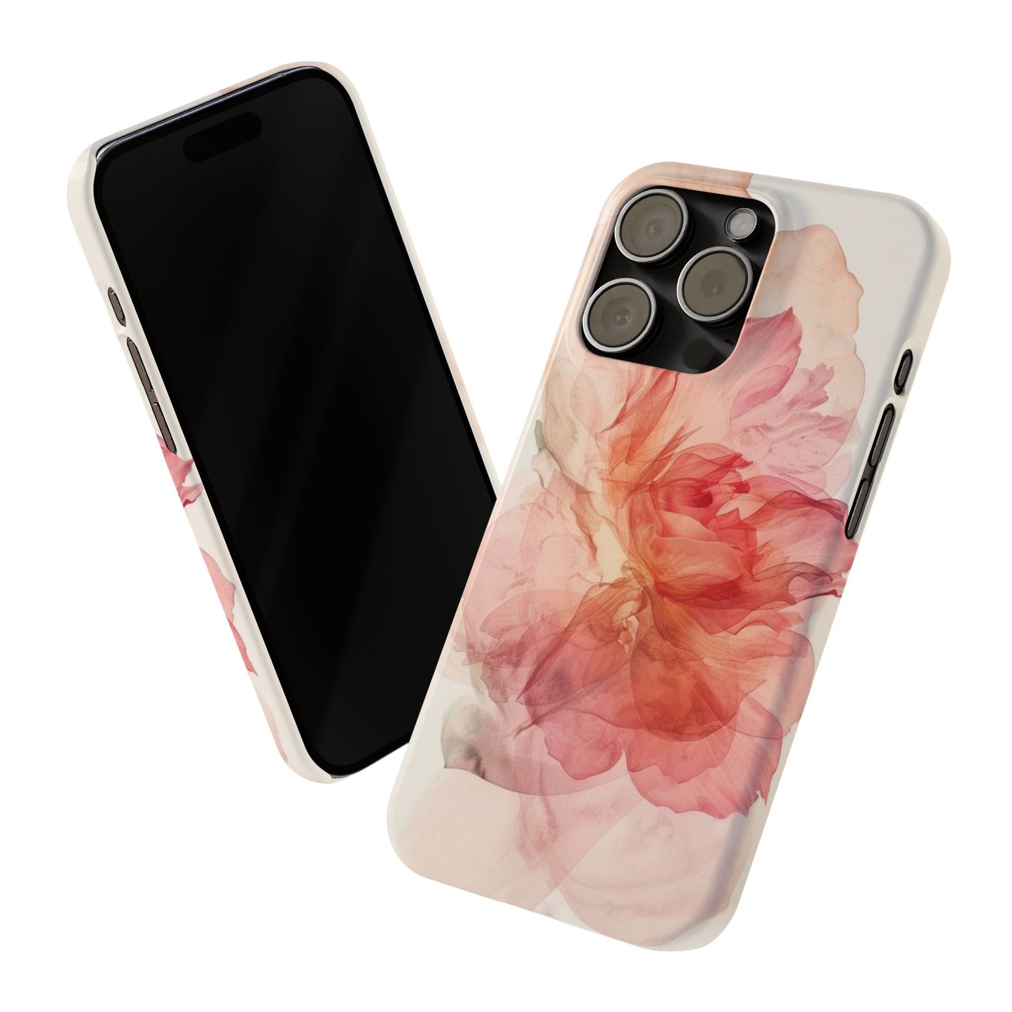 Elegant Floral Slim Phone Case, Flower Art Phone Cover, Stylish Mobile Case