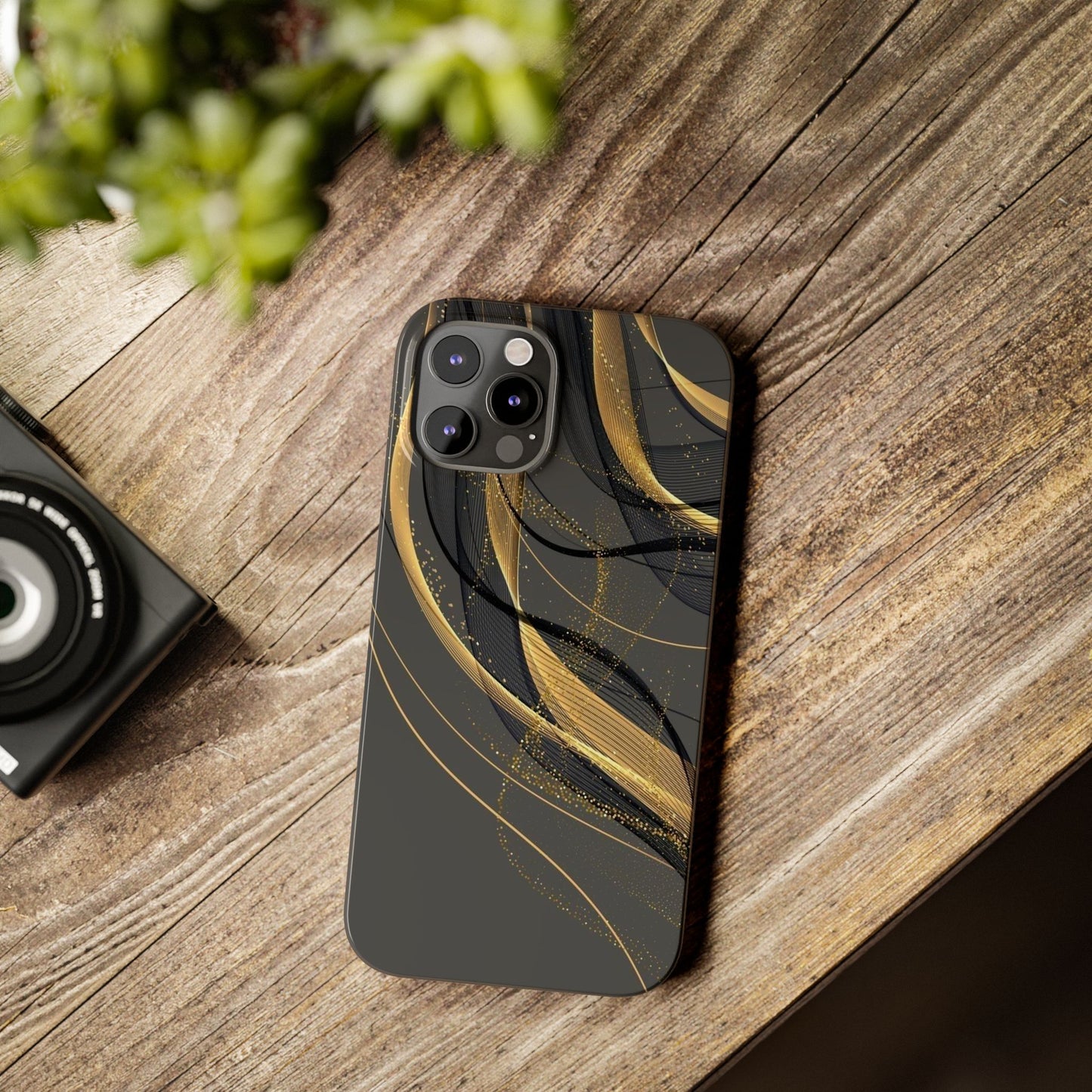 Elegant Abstract Gold Phone Case, Stylish Phone Cover, Slim Case