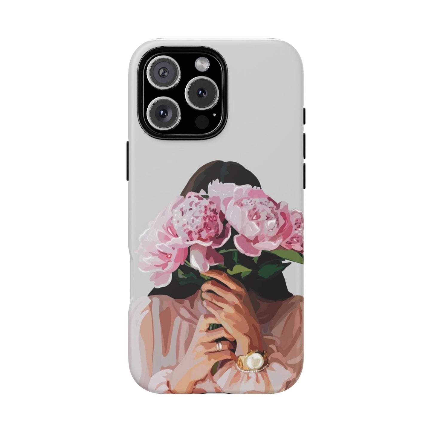 Artistic Phone Case with Floral Design, Durable Phone Cover
