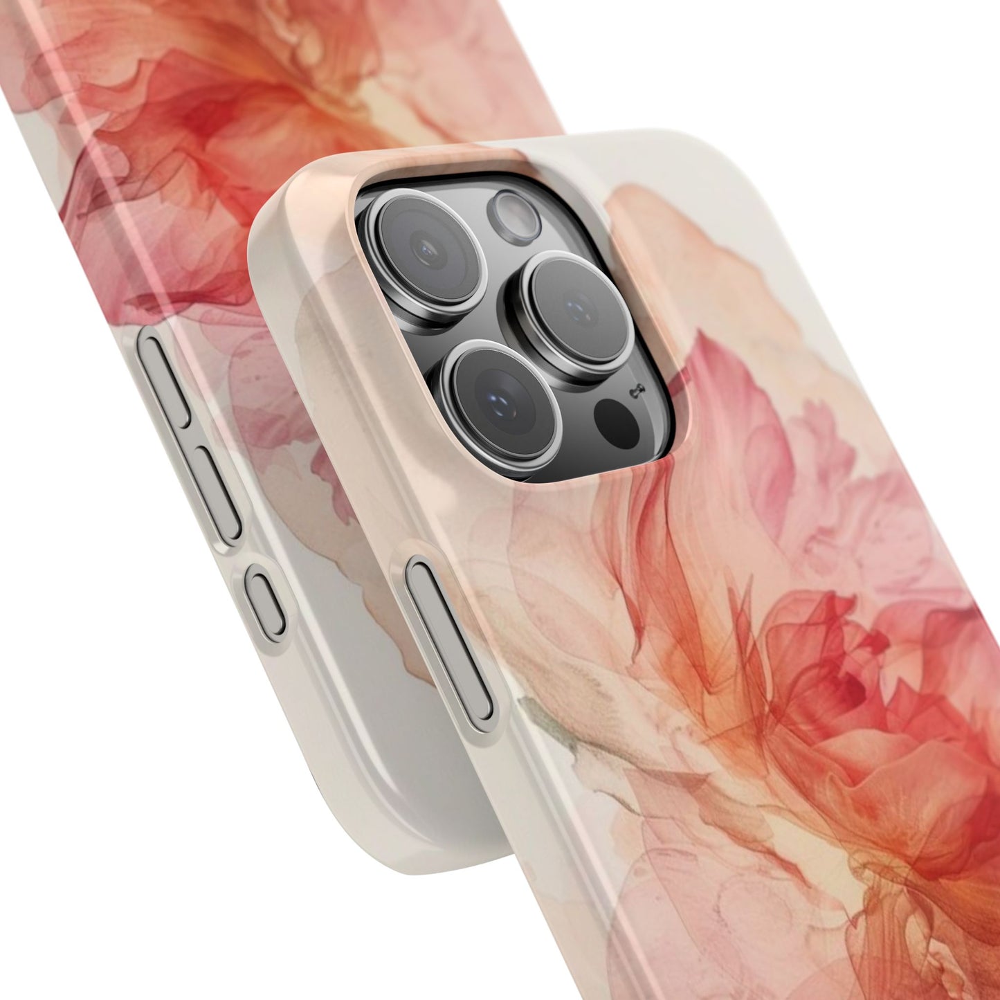 Elegant Floral Slim Phone Case, Flower Art Phone Cover, Stylish Mobile Case