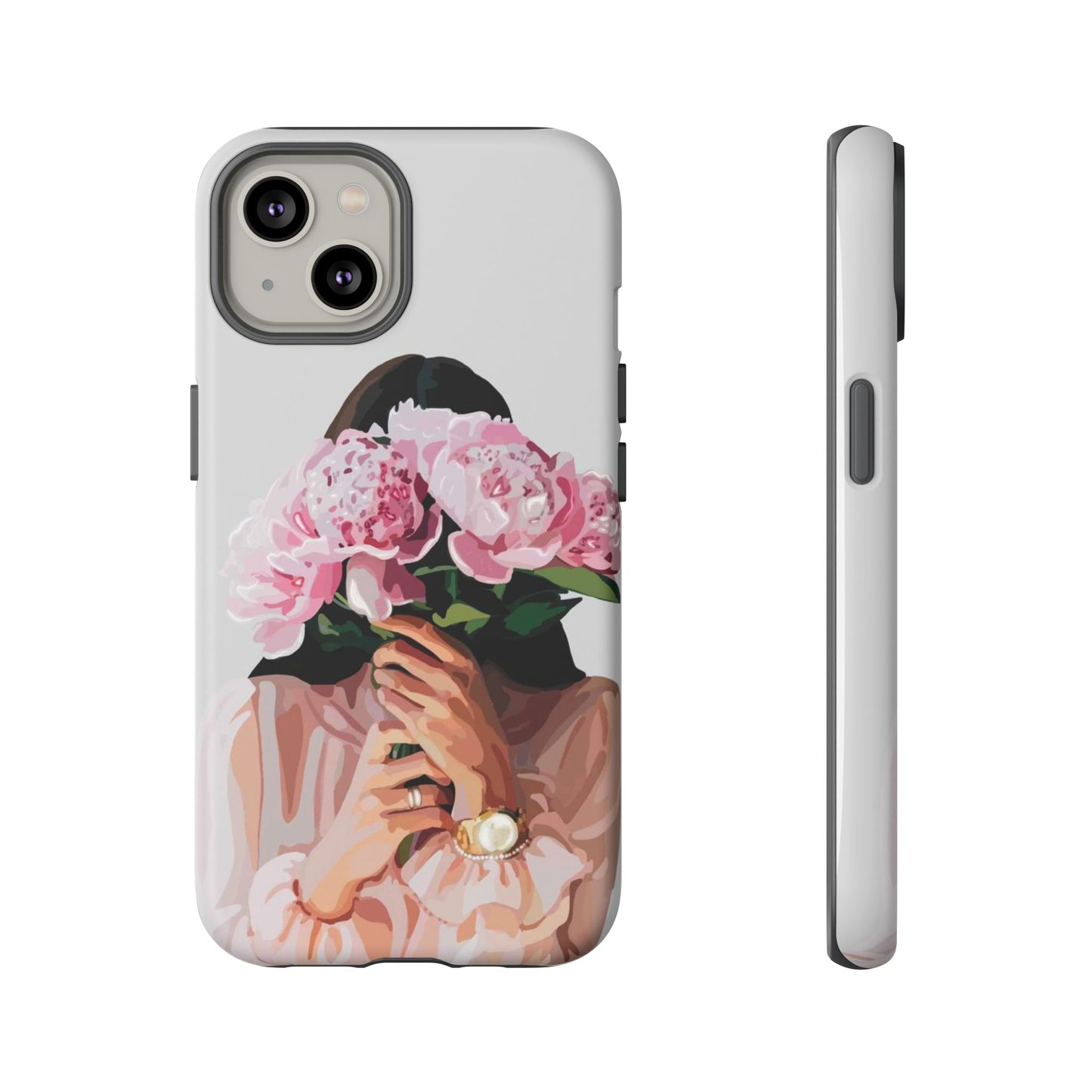 Artistic Phone Case with Floral Design, Durable Phone Cover