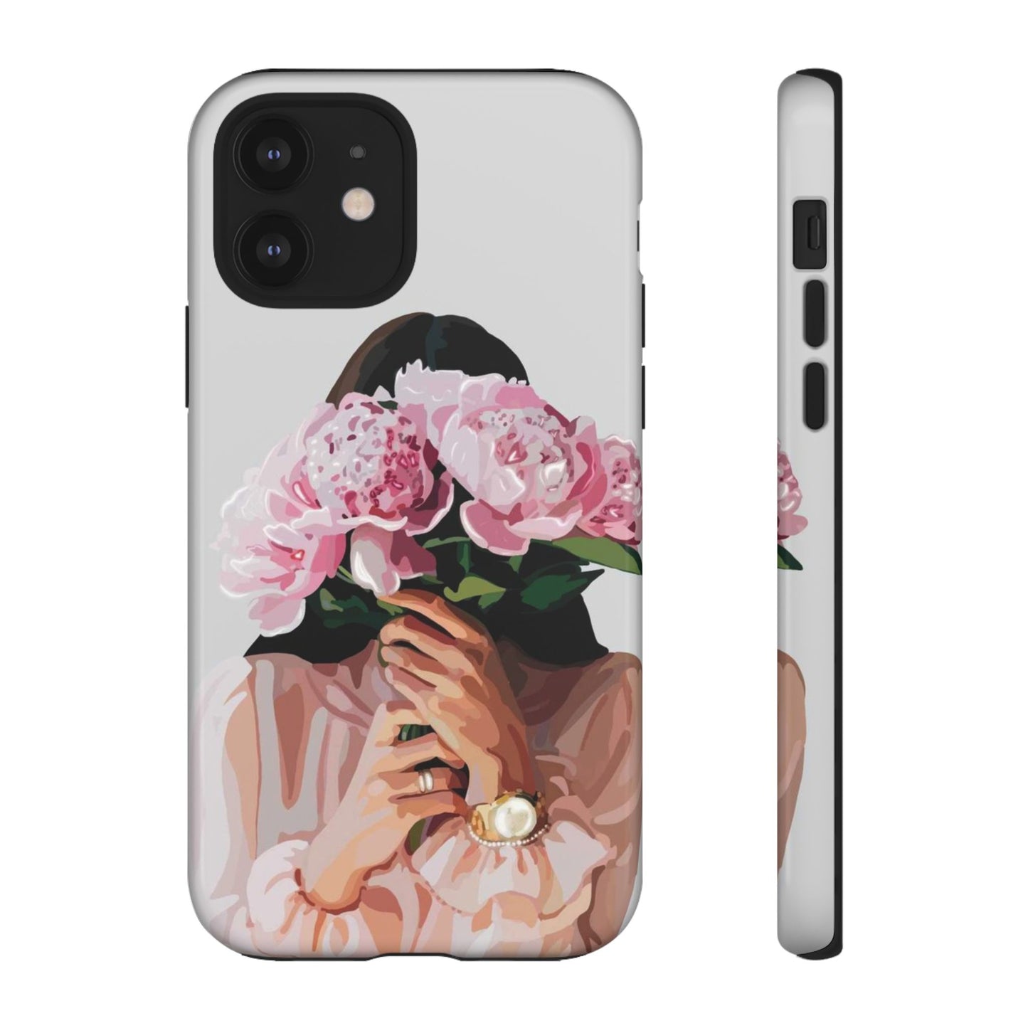 Artistic Phone Case with Floral Design, Durable Phone Cover