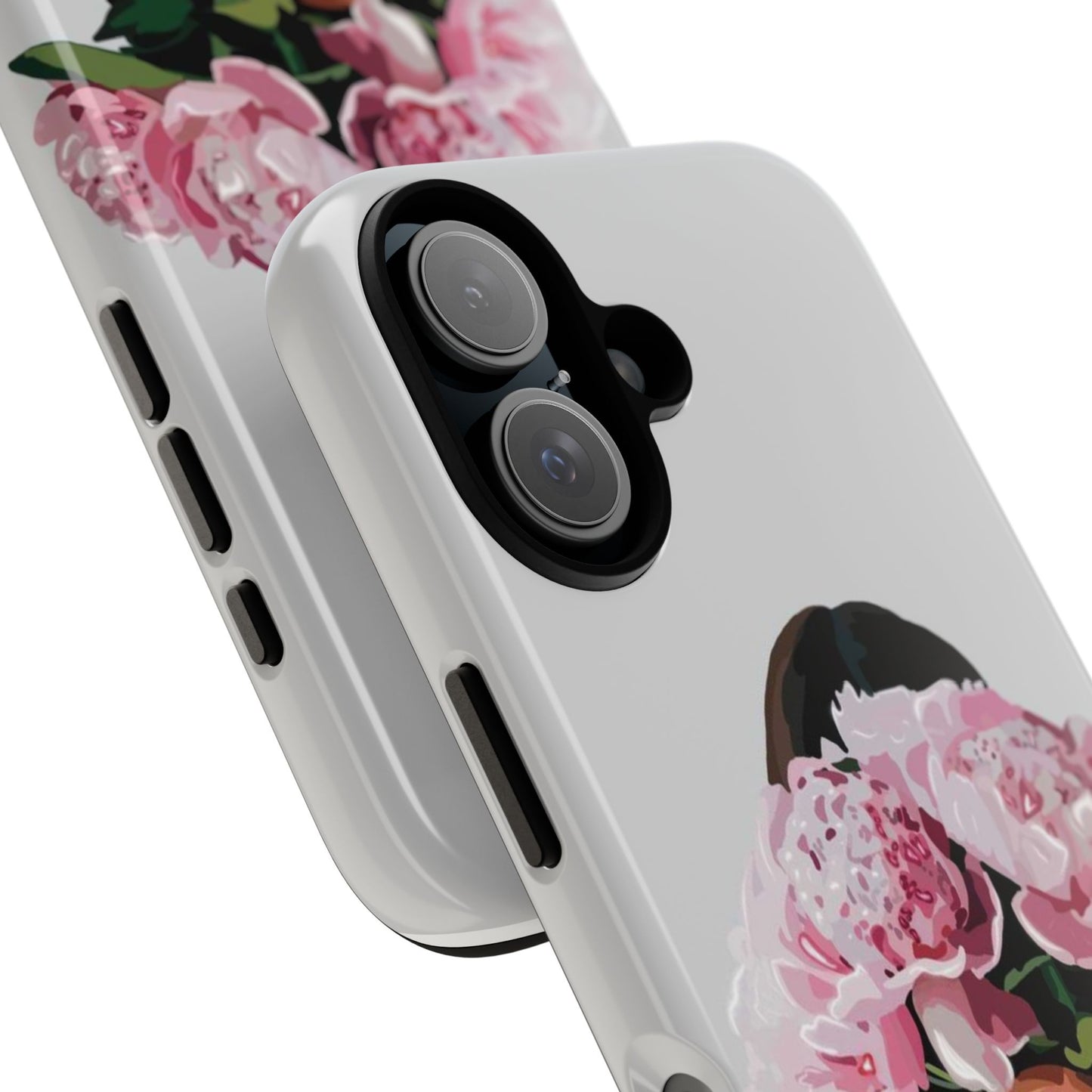 Artistic Phone Case with Floral Design, Durable Phone Cover
