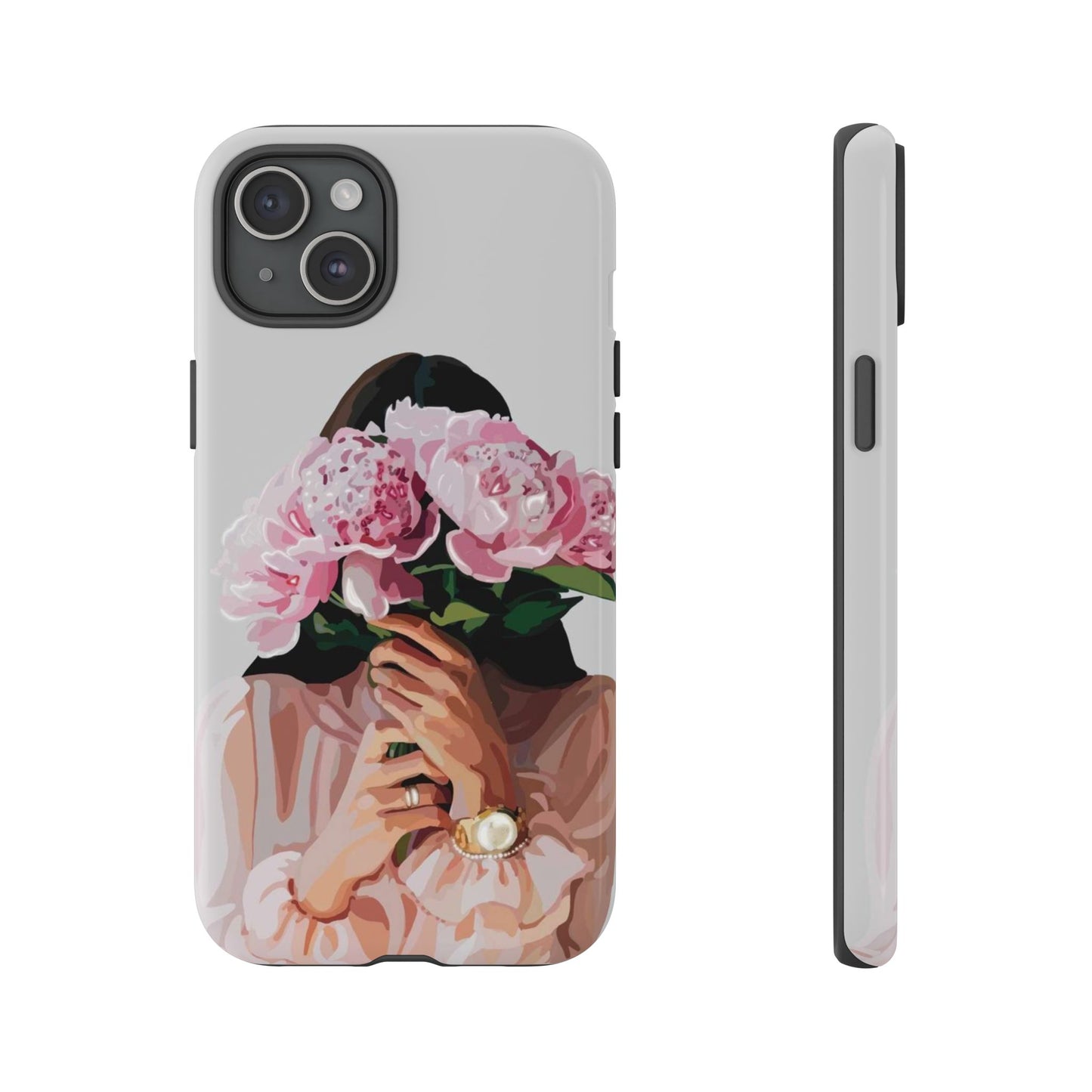 Artistic Phone Case with Floral Design, Durable Phone Cover