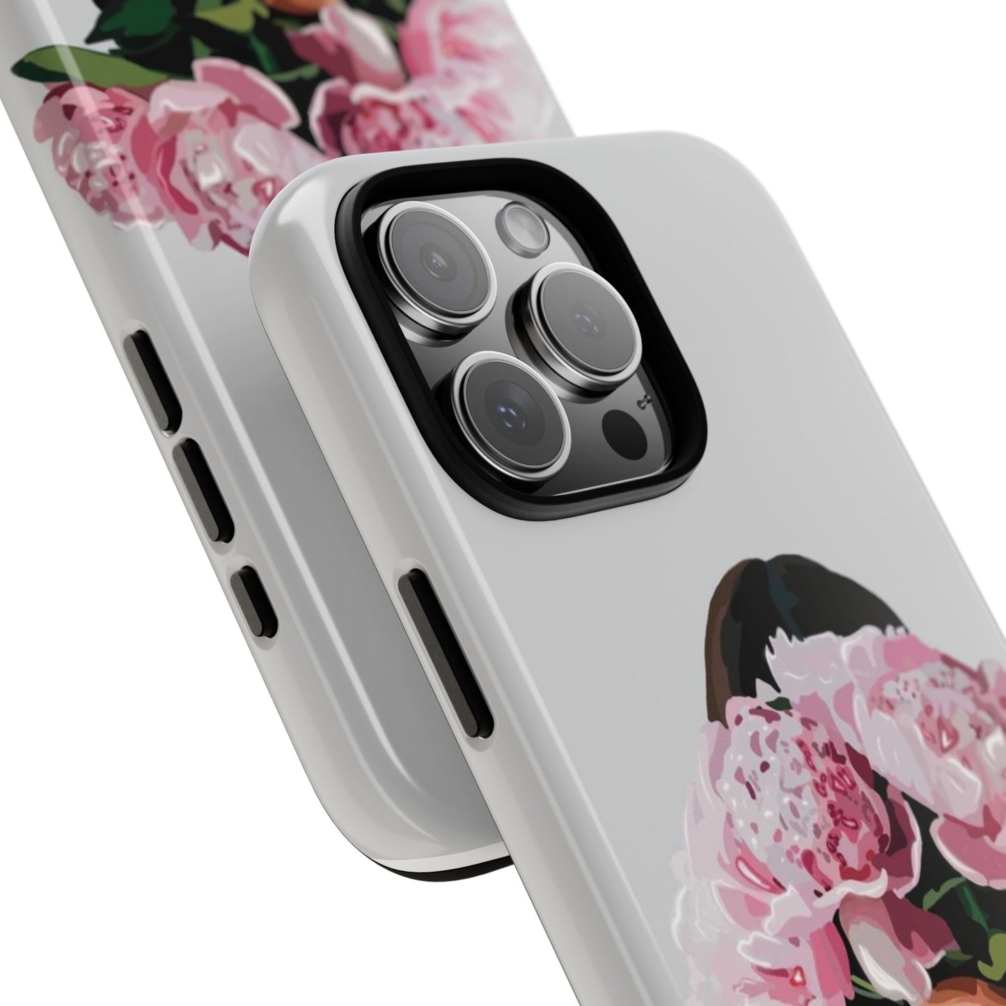 Artistic Phone Case with Floral Design, Durable Phone Cover