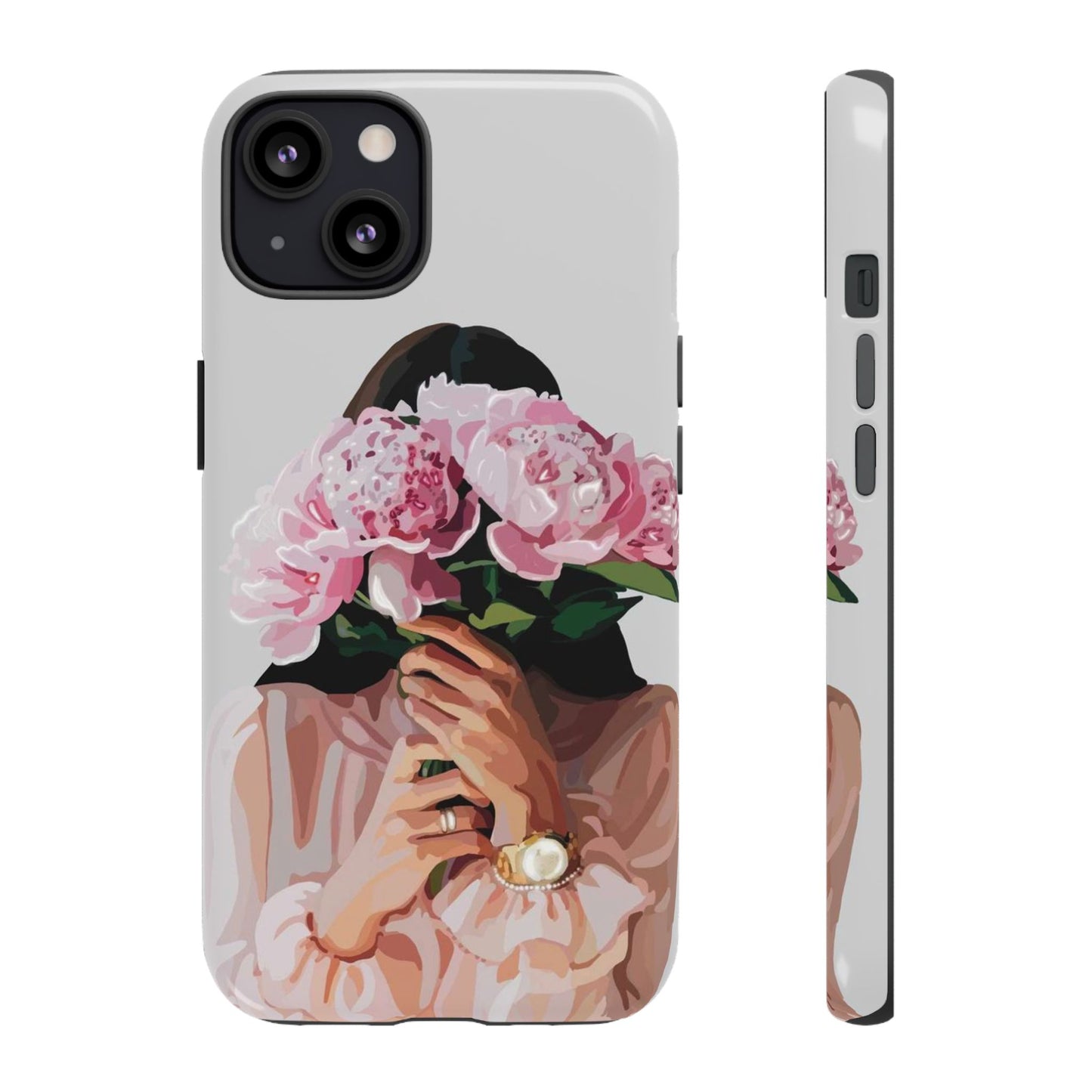 Artistic Phone Case with Floral Design, Durable Phone Cover