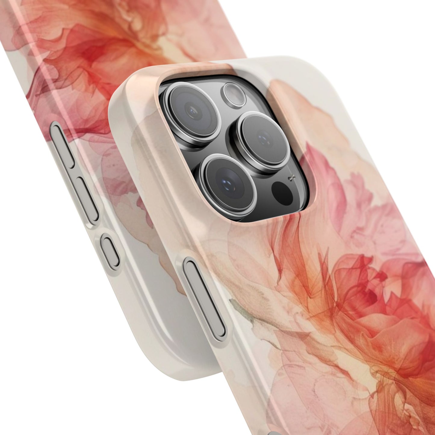 Elegant Floral Slim Phone Case, Flower Art Phone Cover, Stylish Mobile Case