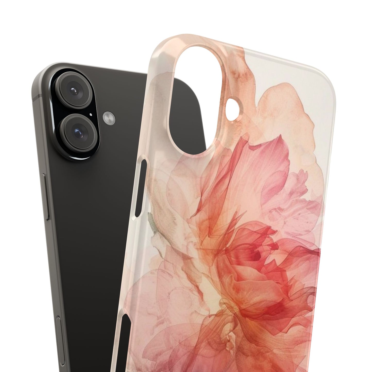 Elegant Floral Slim Phone Case, Flower Art Phone Cover, Stylish Mobile Case