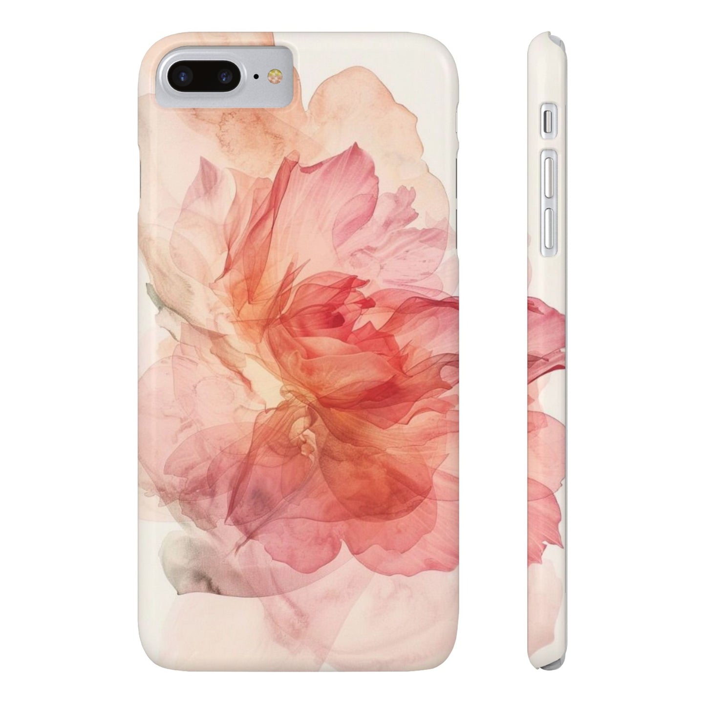 Elegant Floral Slim Phone Case, Flower Art Phone Cover, Stylish Mobile Case